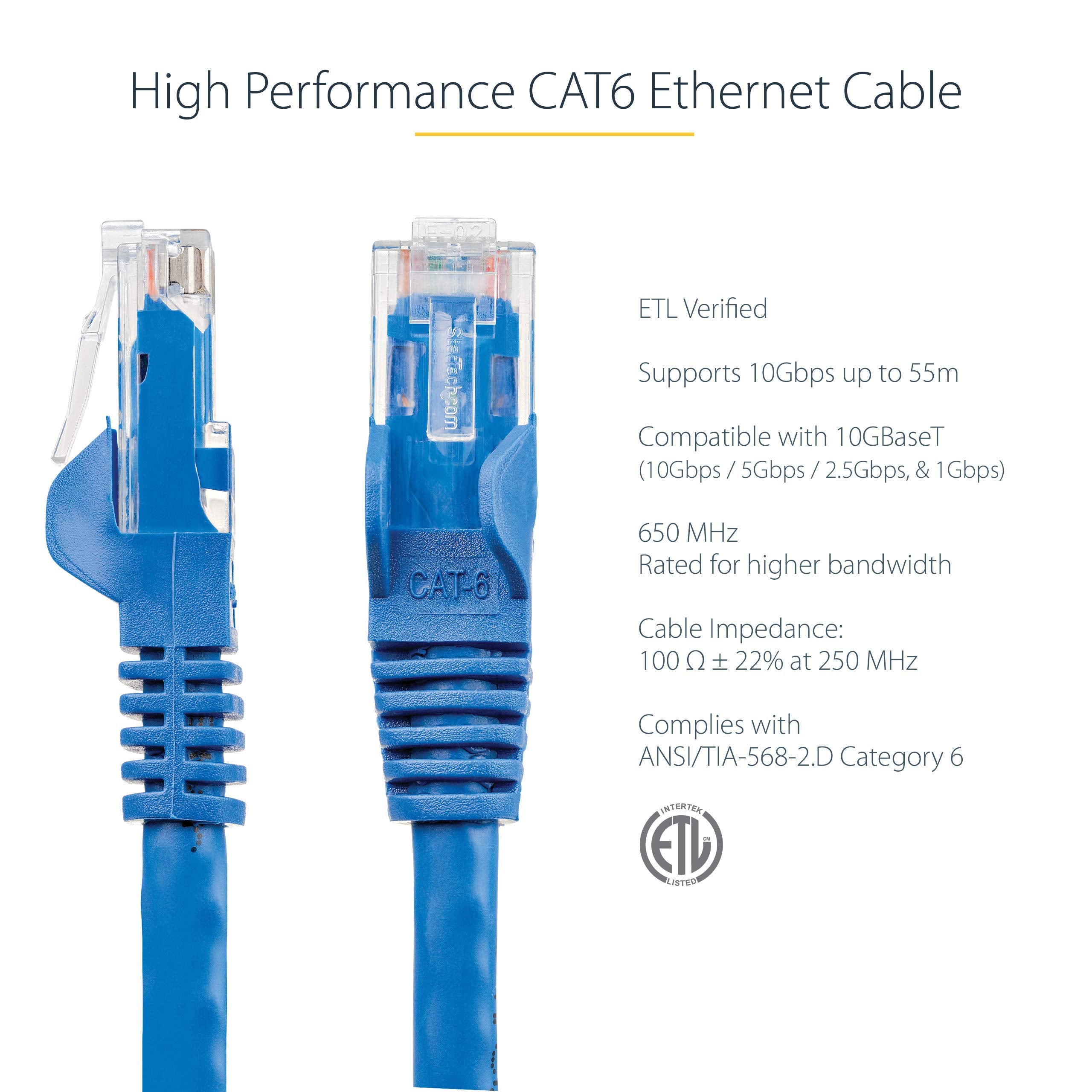 0.5m Blue Snagless Cat6 UTP Patch Cable