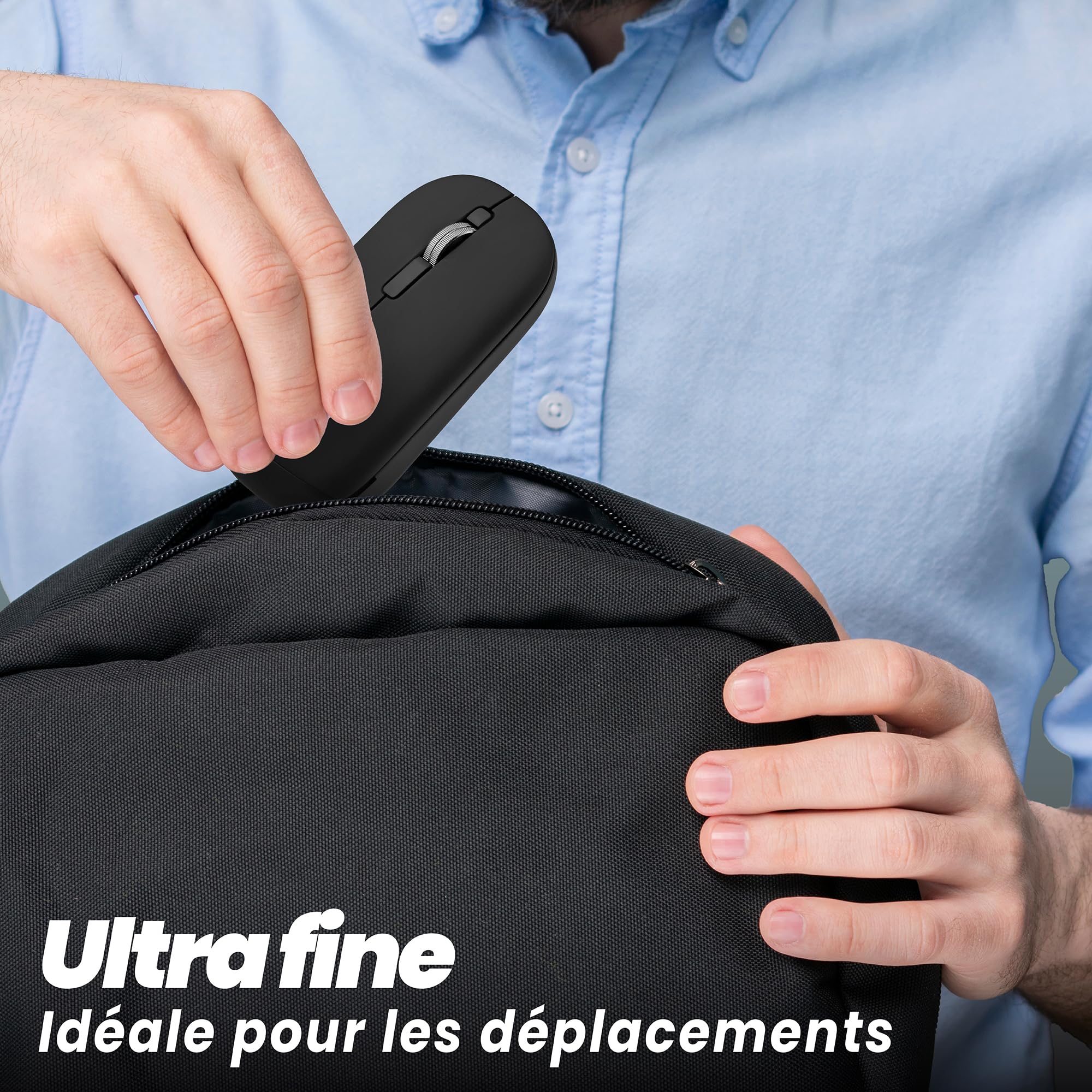 TNB COLOR - Souris sans fil double connexion - noir