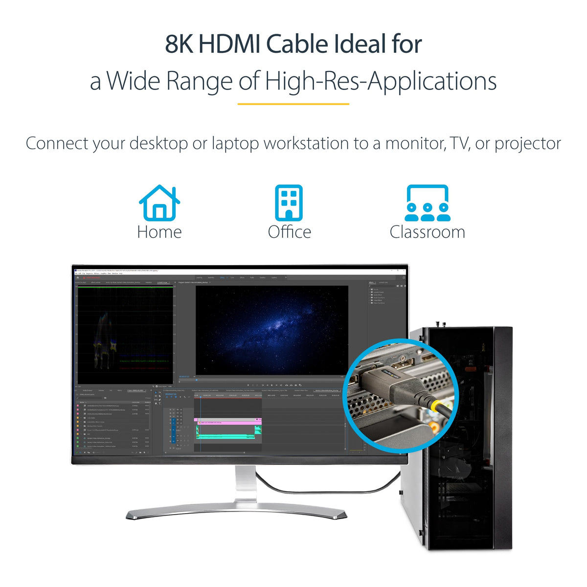 3ft 1m Certified HDMI 2.1 Cable - 8K/4K