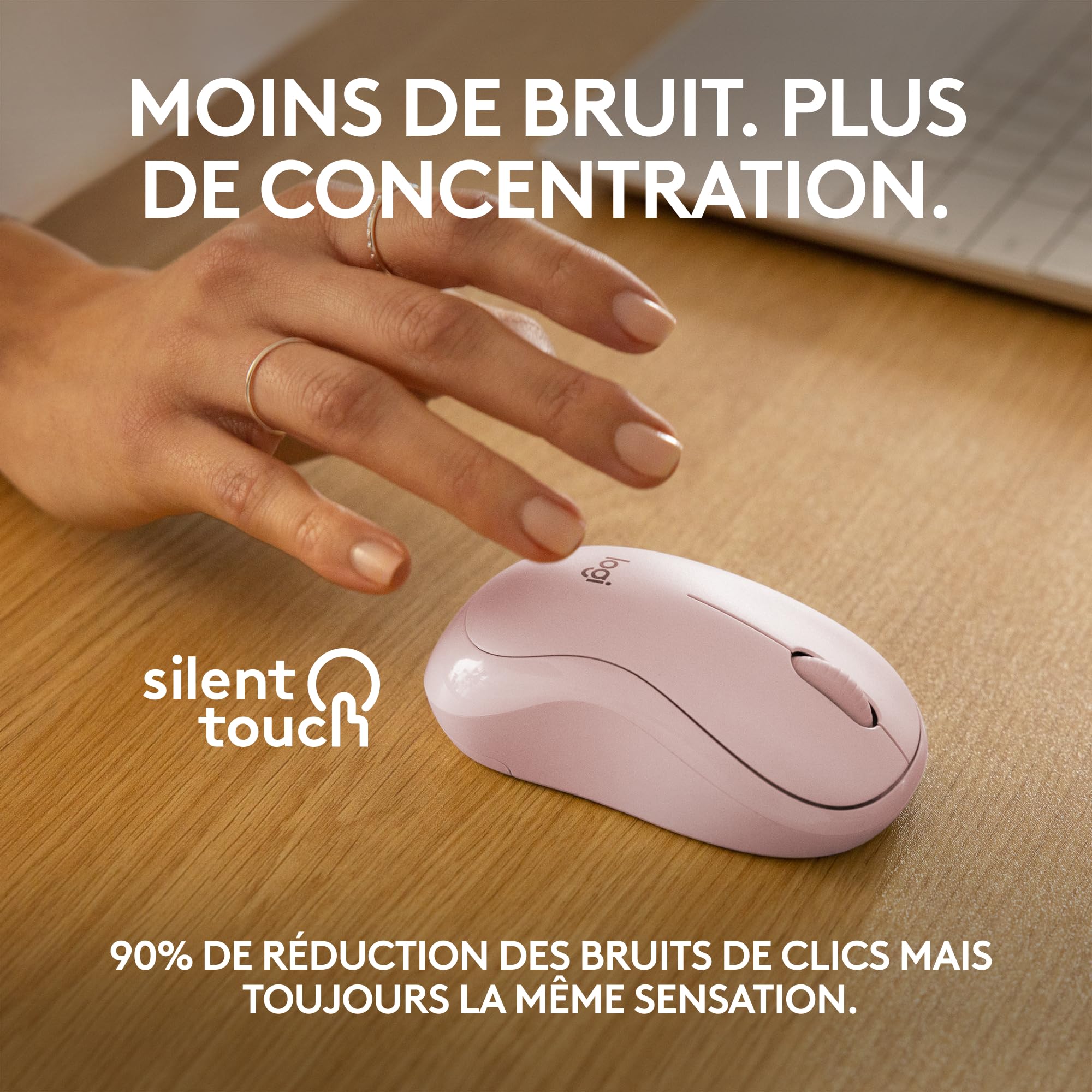 LOGITECH M240 Silent Mouse right and left-handed optical 3 buttons wireless Bluetooth rose
