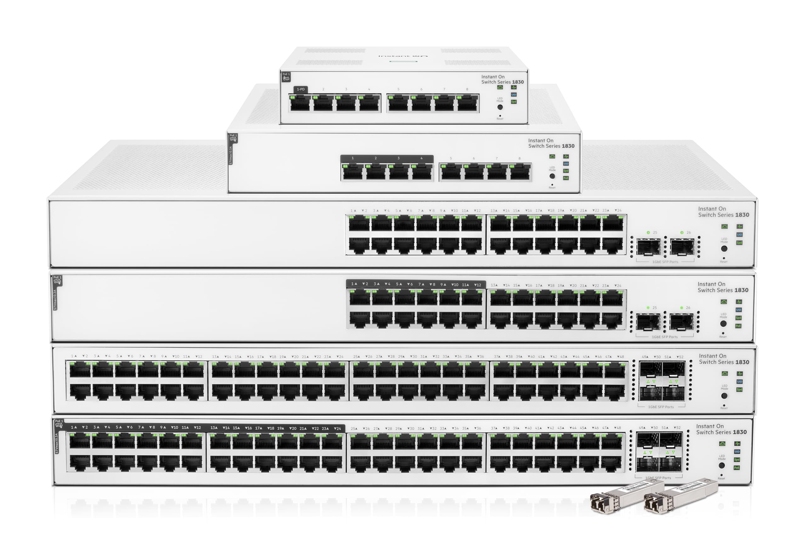 HPE Networking Instant On 1830 24G 12p Class4 PoE 2SFP 195W Switch Commutateur intelligent 12 x 10/100/1000 + 12 x10/100/1000 PoE+