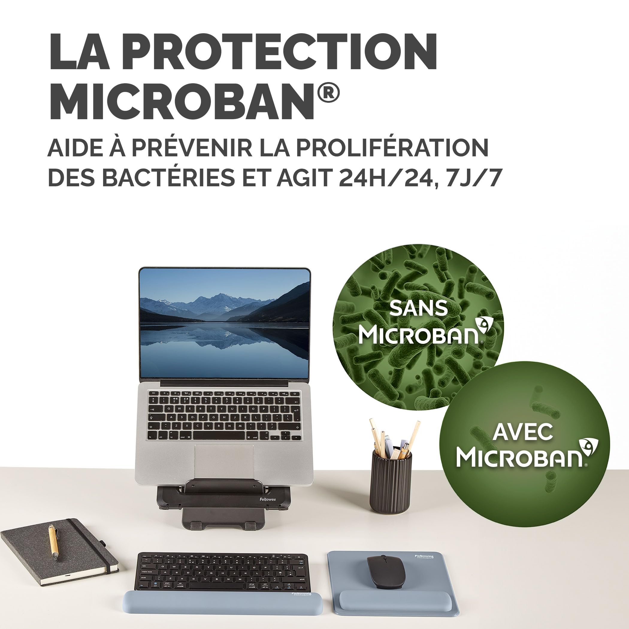 FELLOWES Tapis de souris repose-poignets Breyta BLEU MARINE