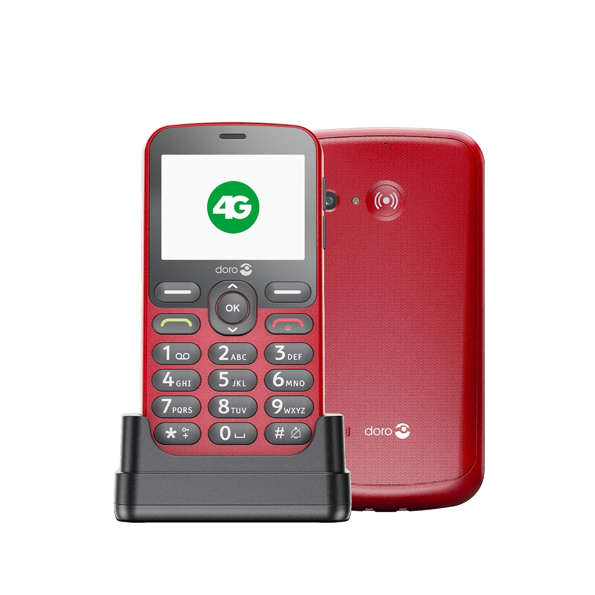 Doro 1880 4G (Socle de Charge) Rouge