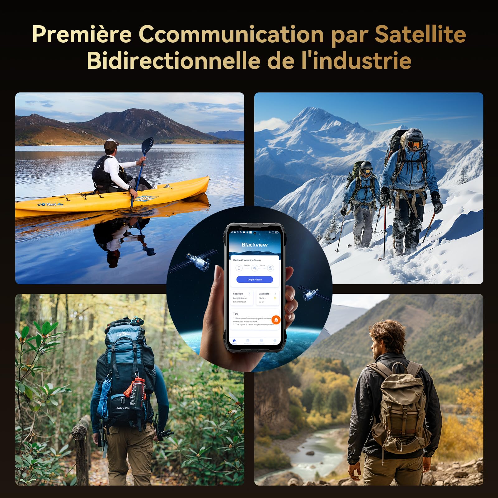 Blackview XPLORE 2 SATELLITE (5G - NFC - Écran 6.73'' - 256 Go, 12 Go RAM - 20 000 mAh) Noir