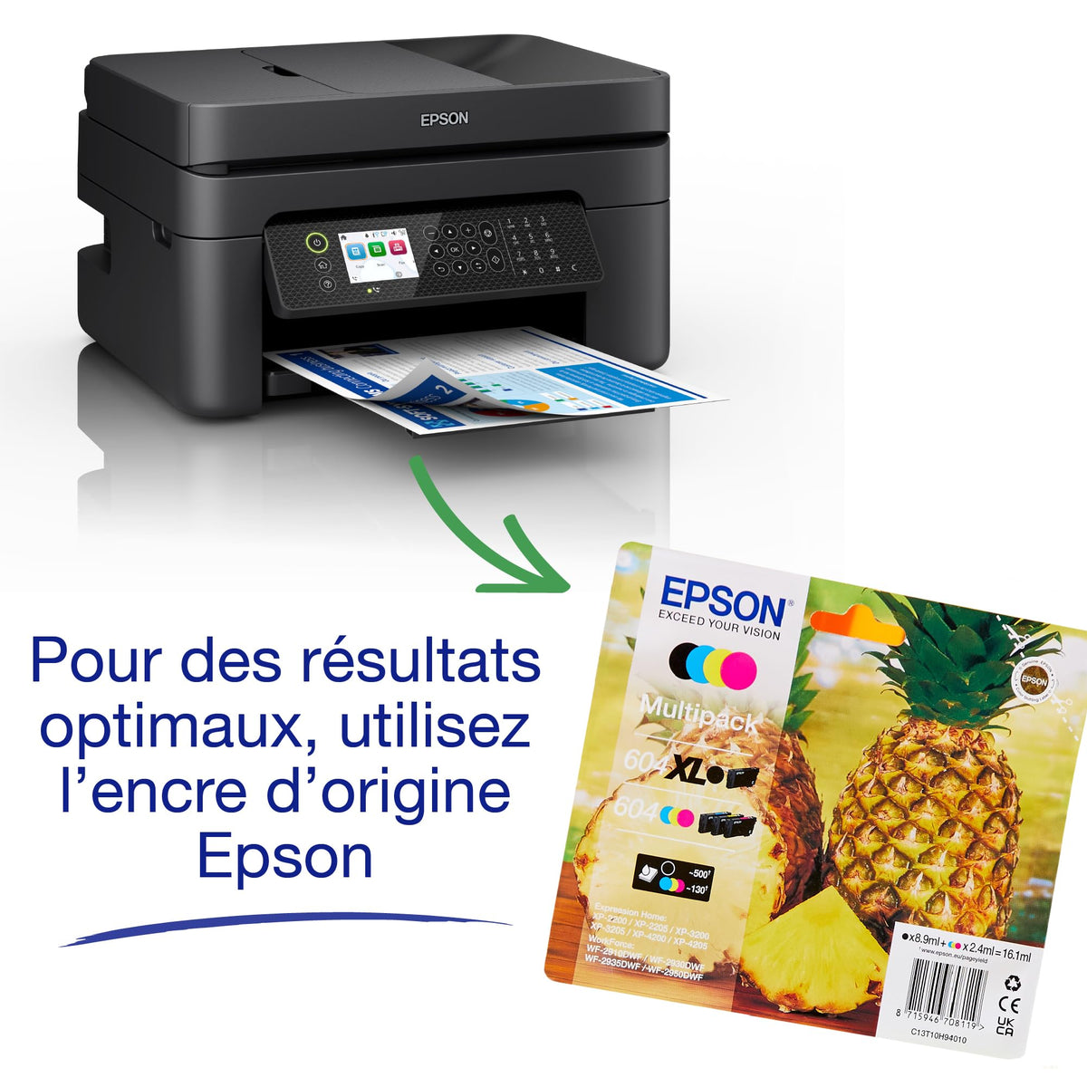 EPSON WorkForce WF-2950DWF MFP colour ink-jet 216x297mm A4 10ppm print 100 sheets USB 2.0 Wi-Fi
