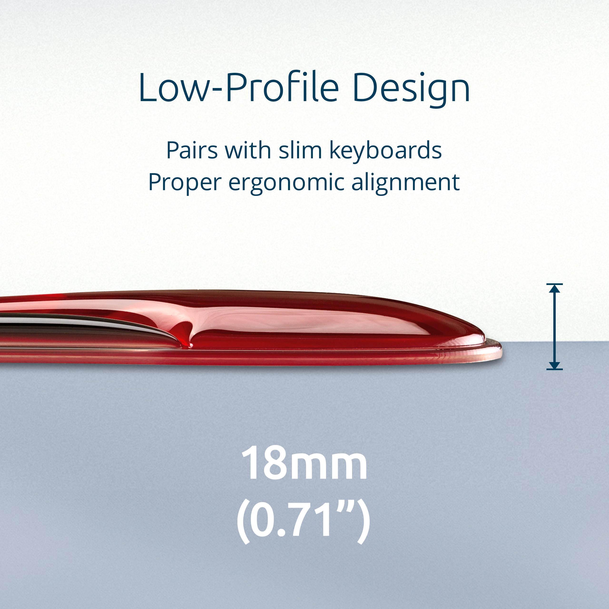 Slim Duo Gel Keyboard Wrist Rest - Red