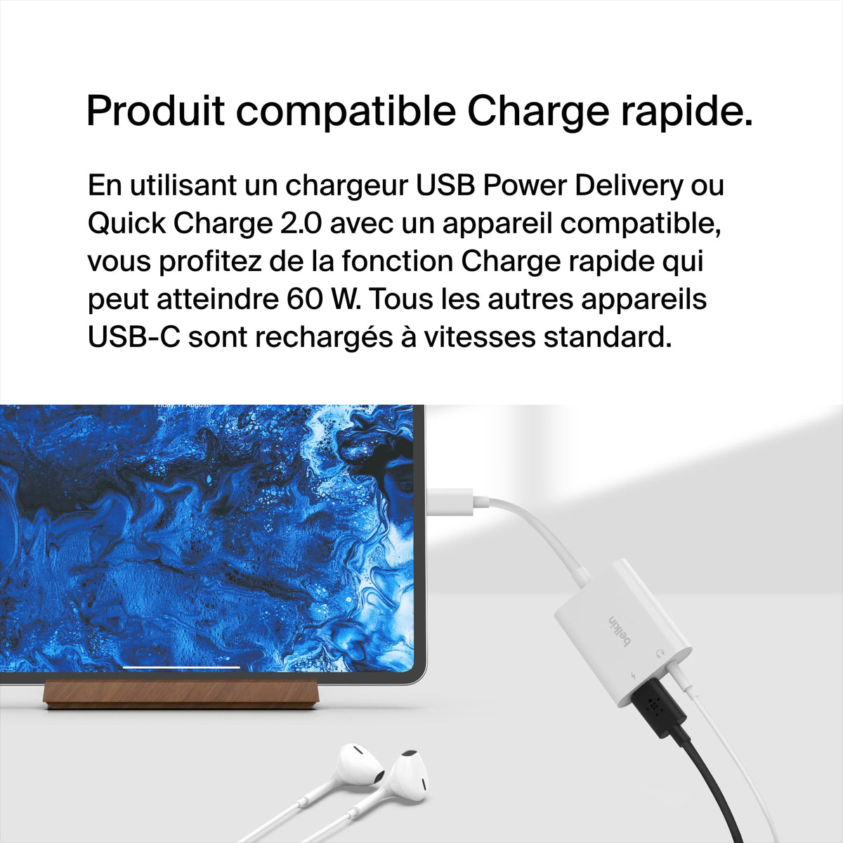 BELKIN Rockstar 3.5mm Audio + USB-C Charge Adapter