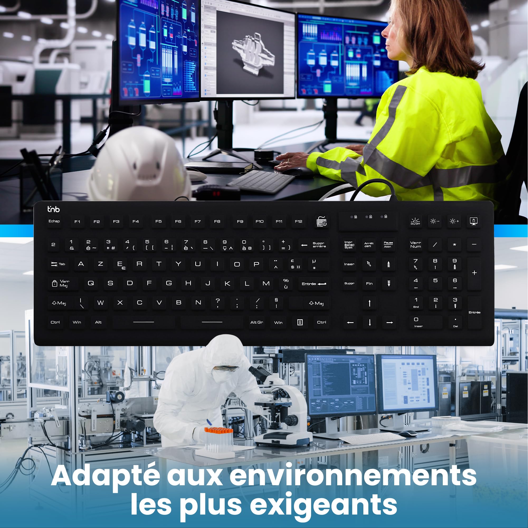 TNB IP68 medical wired keyboard (FR)