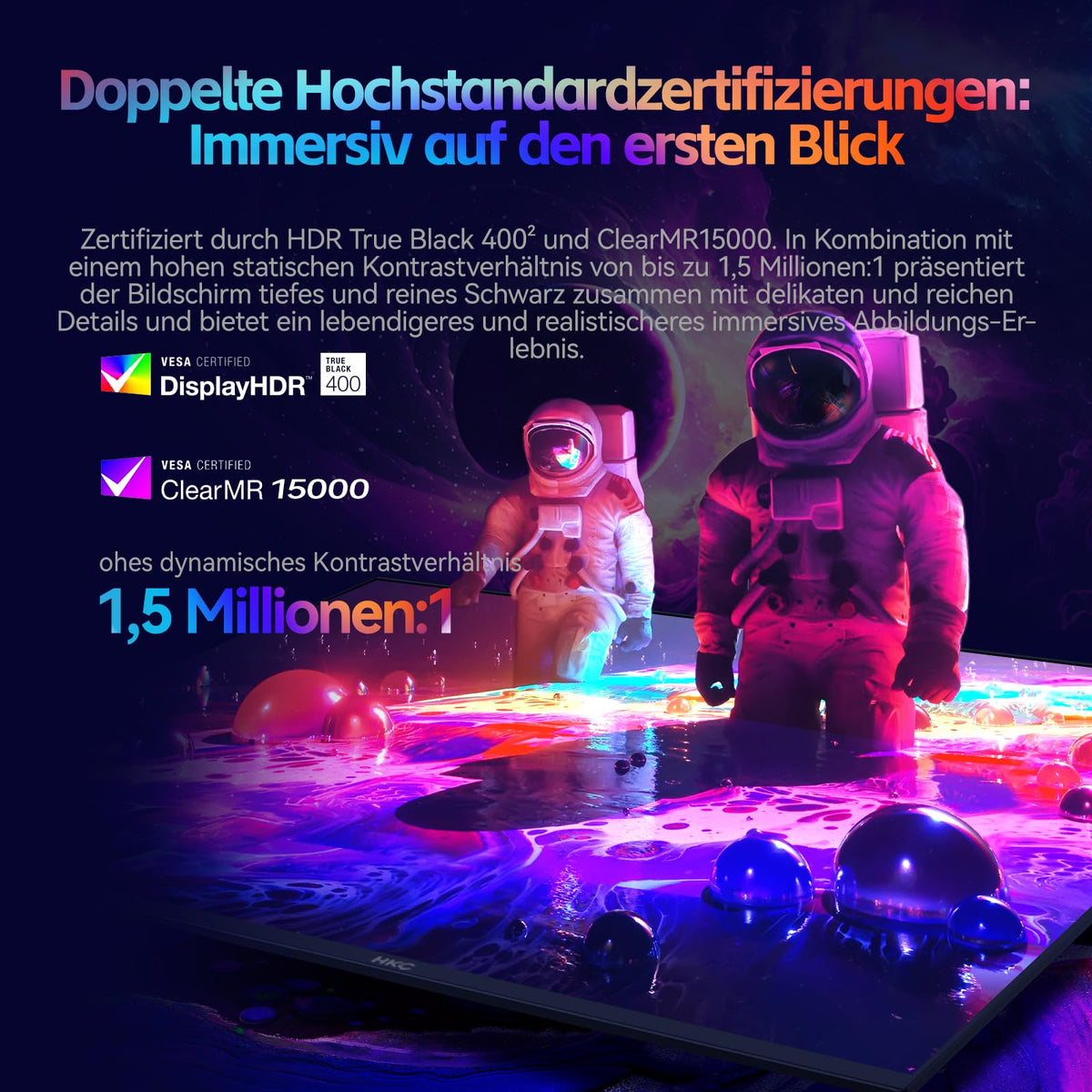Ecran 27 HKC GS27QTS gaming 2560x1440 OLED 16:9 280Hz 1500000:1 0.03ms 250cd/m