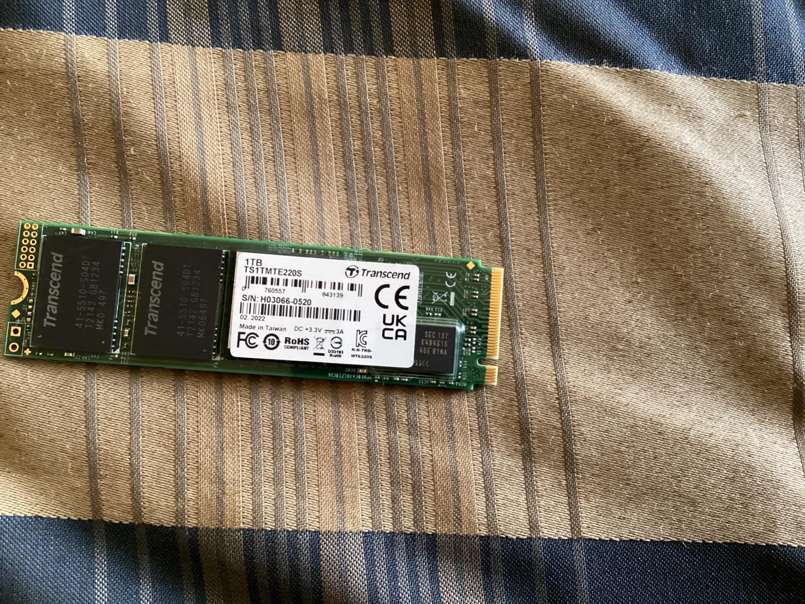 TRANSCEND 512Go M.2 2280 PCIe Gen3x4 M-Key puce 3D TLC avec Dram