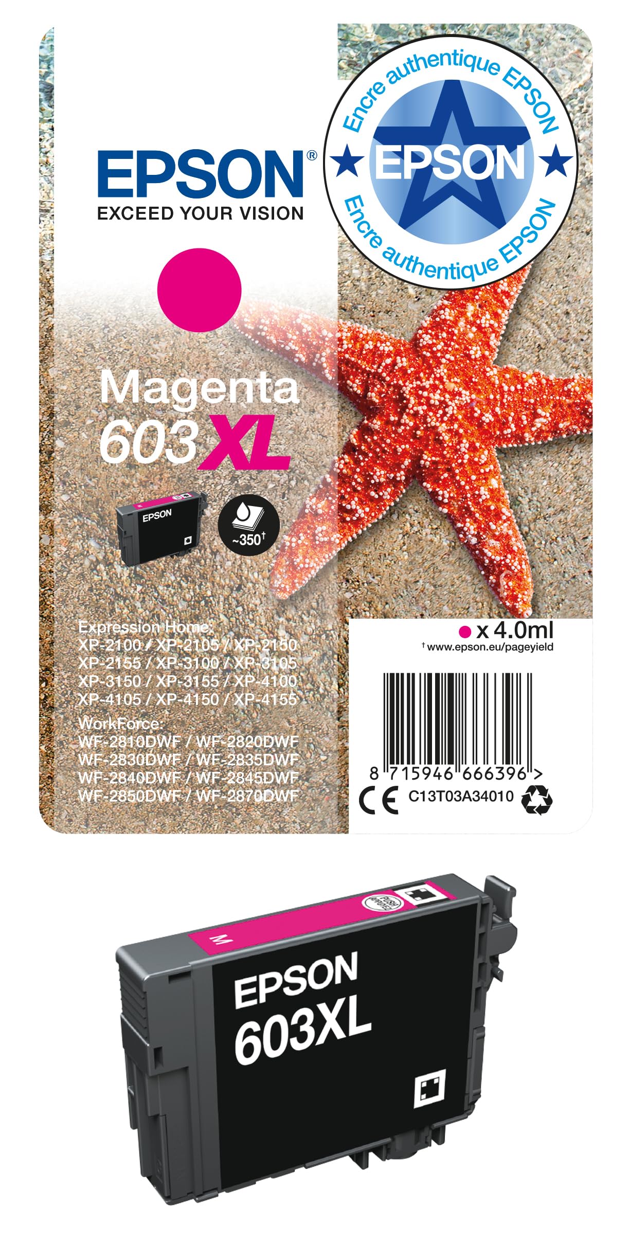 EPSON 1LB Singlepack Magenta 603XL Ink