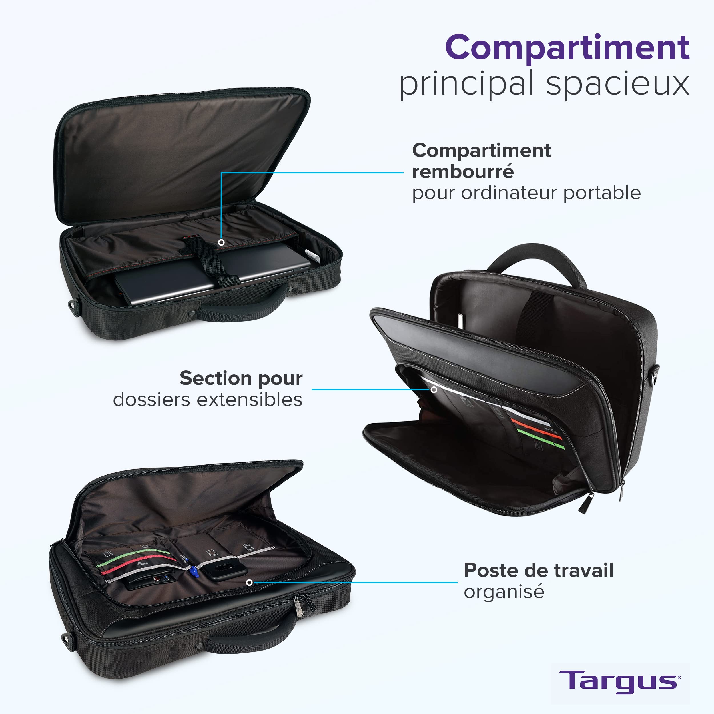 TARGUS sacoche Classic 17-18p Clamshell noire et rouge