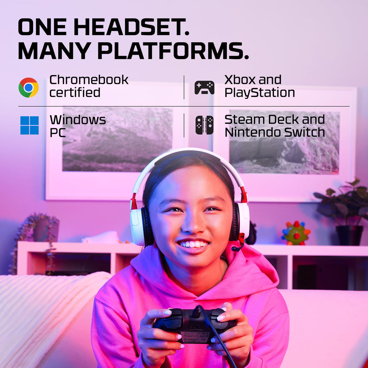 Casque sans fil HyperX Cloud Mini avec microphone, blanc