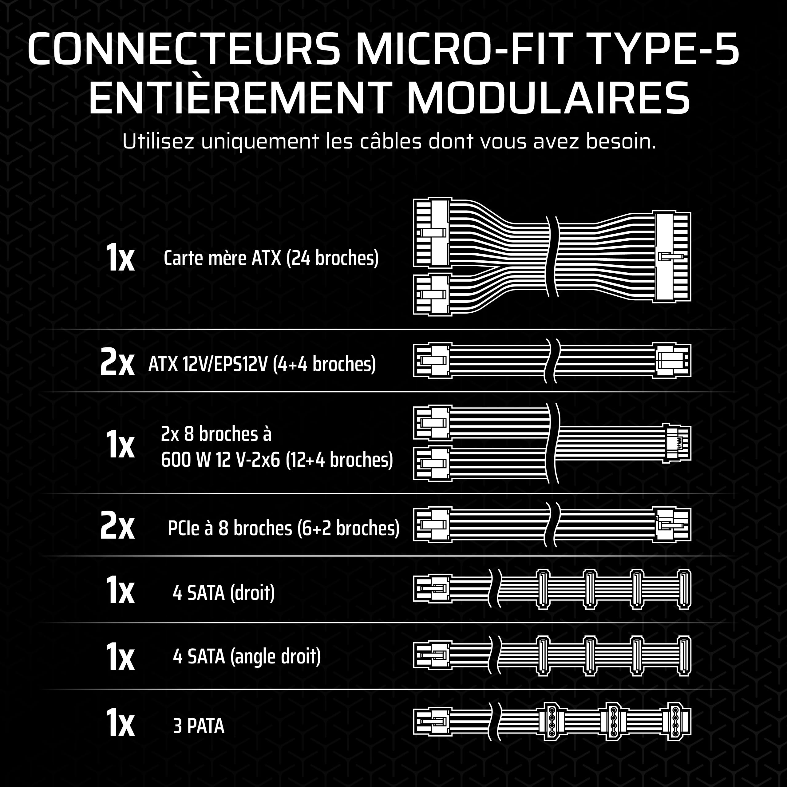 Alimentation Corsair SF Series CP-9020284-EU 750 W 24 broches ATX SFX Noir