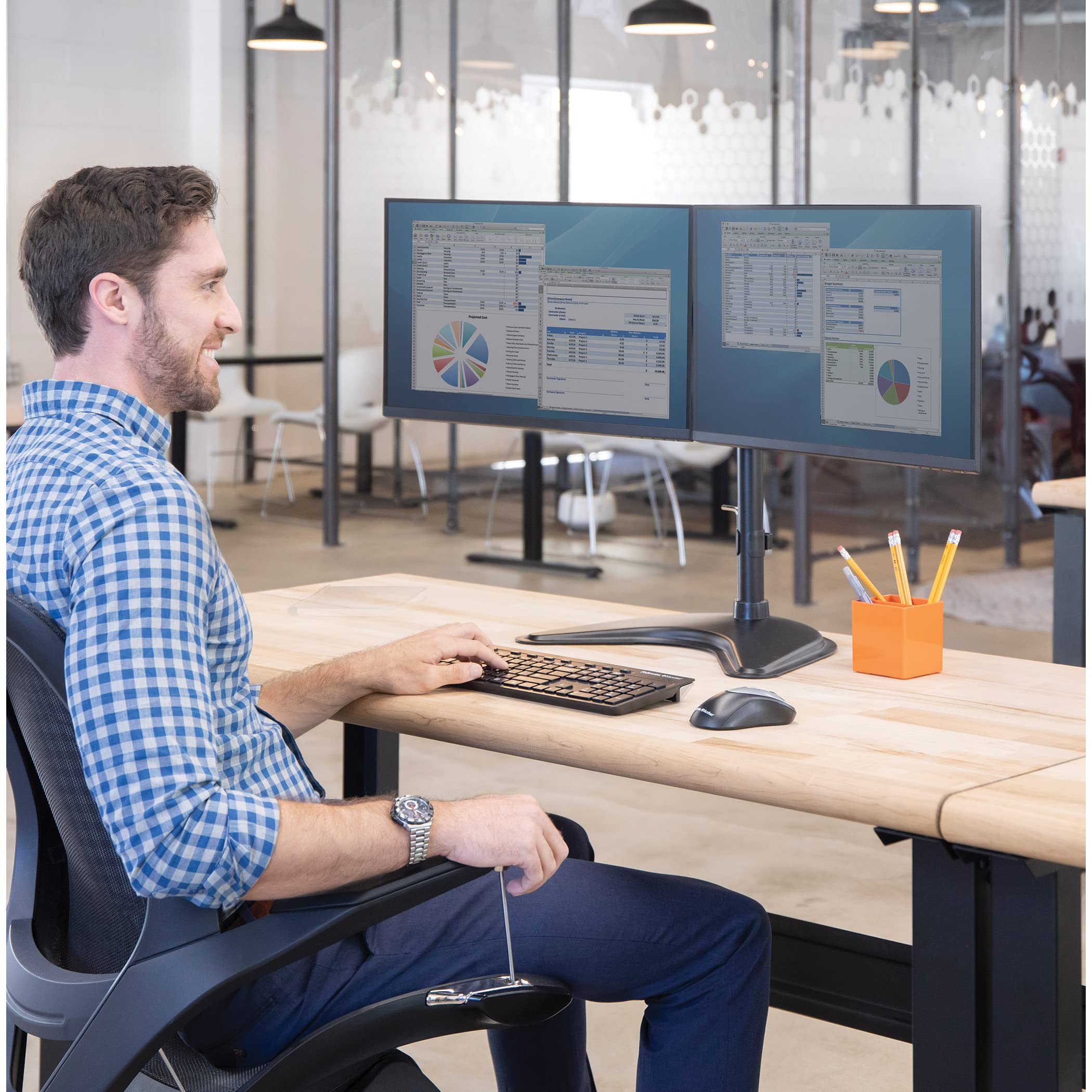 FELLOWES BRAS PORTE ÉCRAN DOUBLE HORIZONTAL PROFESSIONAL SERIES