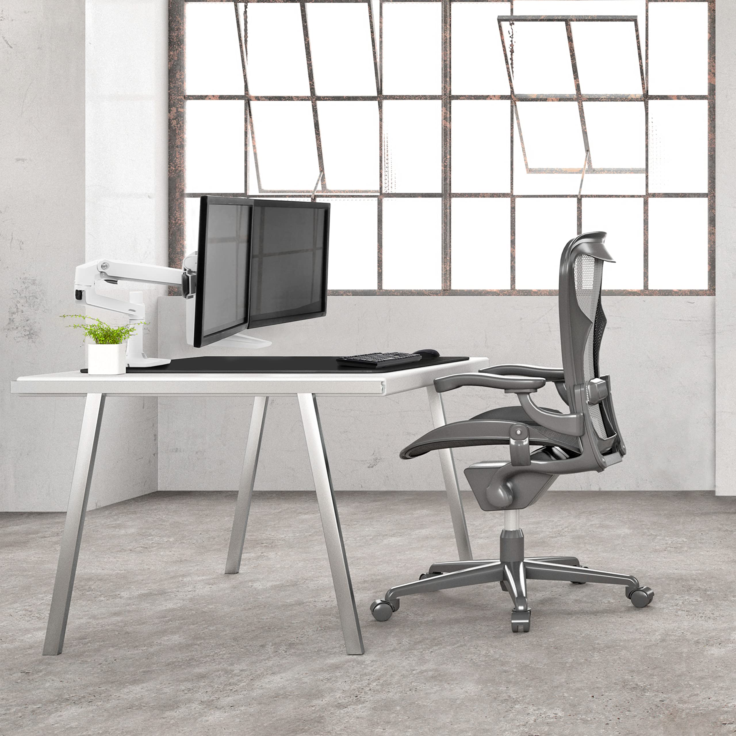 LX Desk Dual Direct Arm Bright White