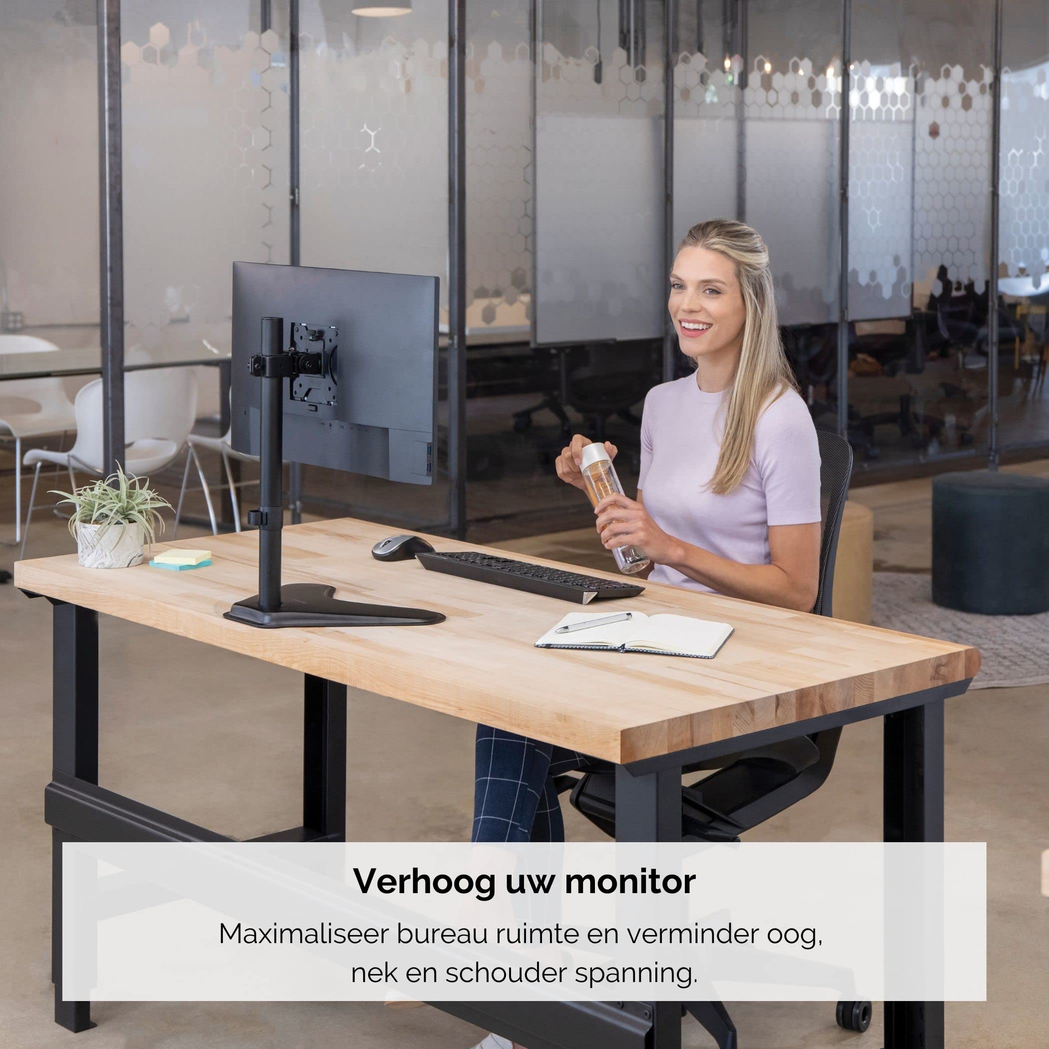 FELLOWES Bras de moniteur simple debout de série professionnelle