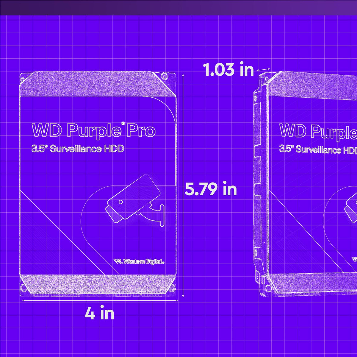WD Purple Pro 12To SATA 6Gb/s HDD 3.5p internal 7200Tpm 256Mo Cache 24x7 Bulk