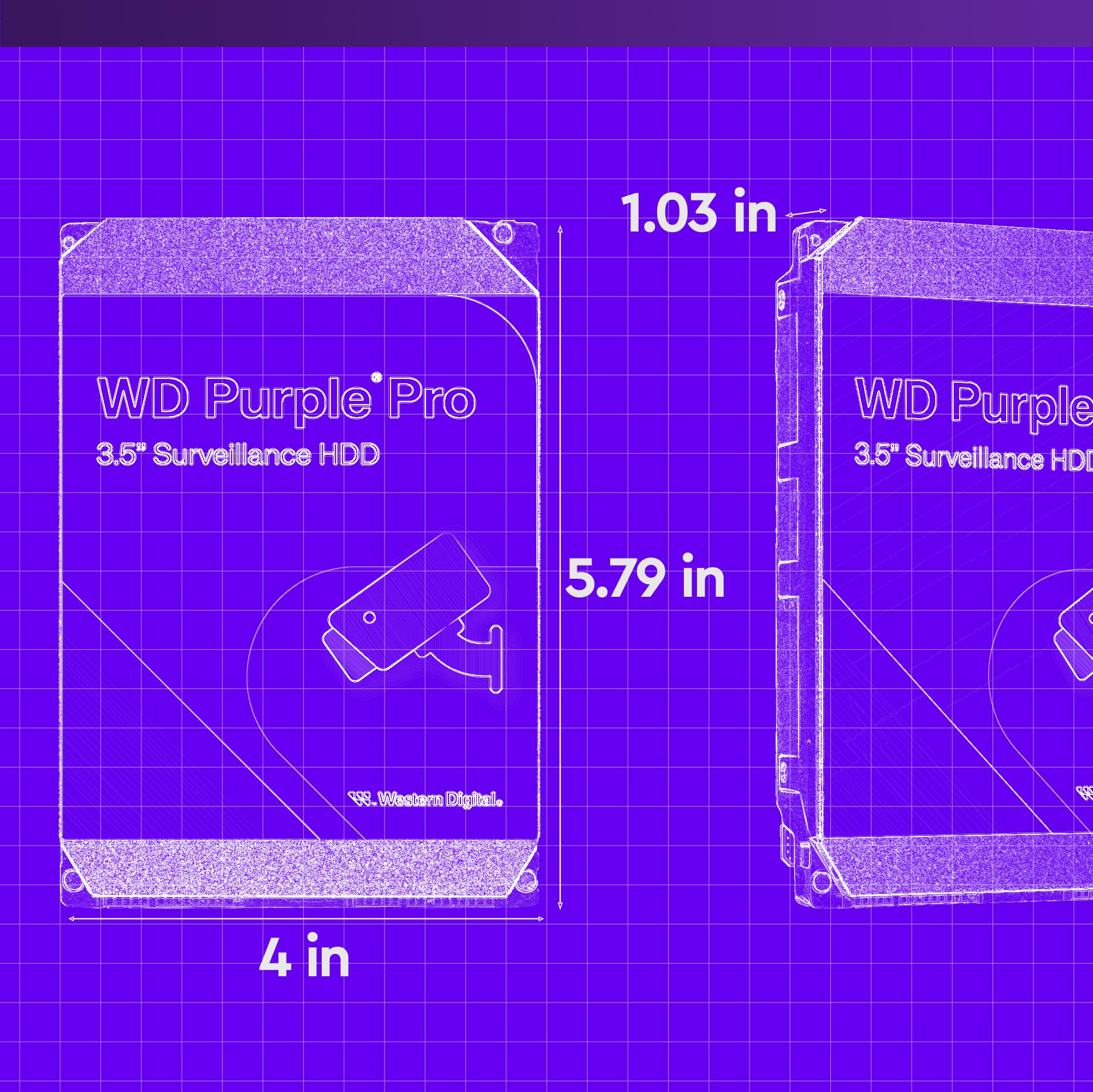 WD Purple Pro 18To SATA 6Gb/s HDD 3.5p internal 7200tpm 512Mo Cache 24x7 Bulk