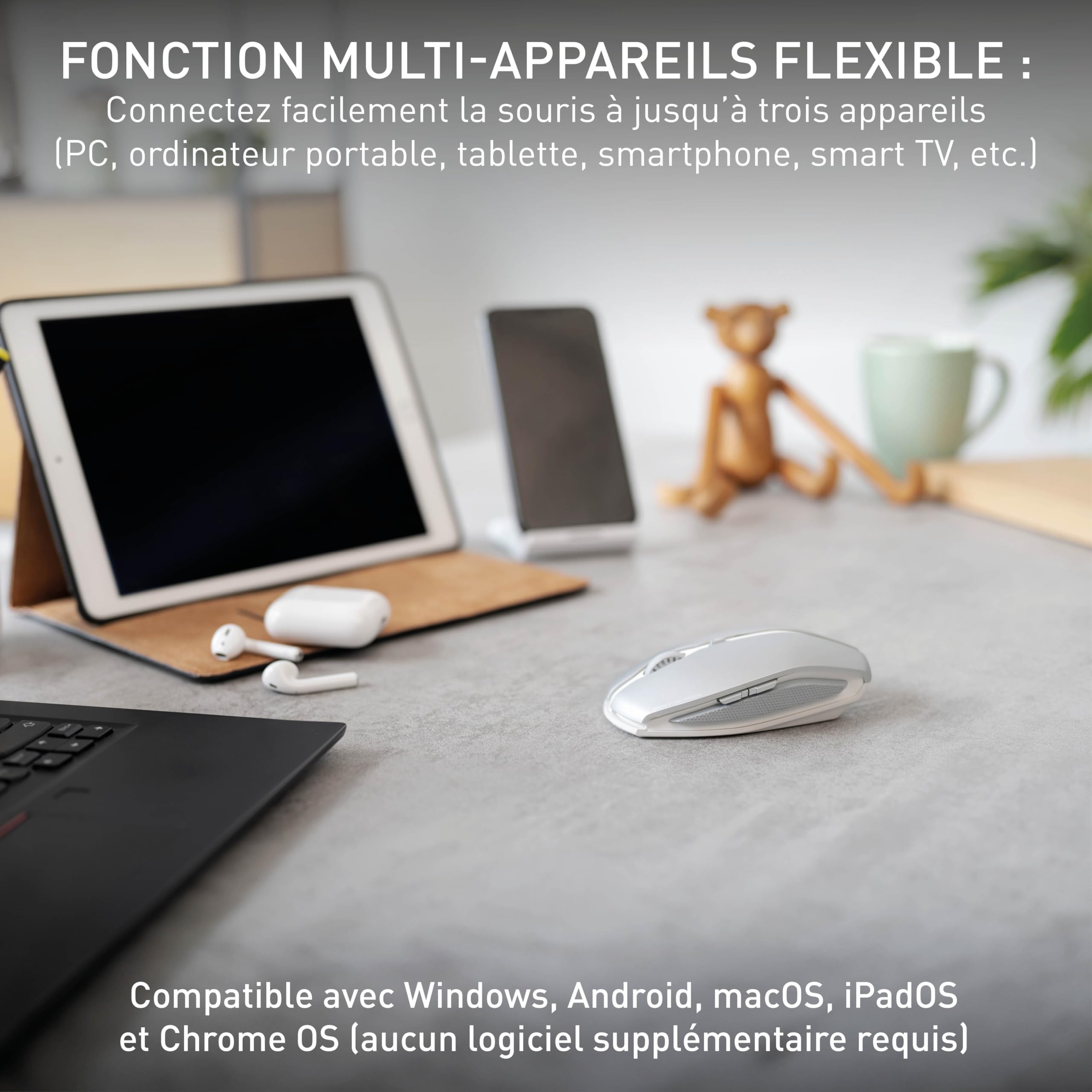 CHERRY Souris Gentix BT Bluetooth Frosted Silver