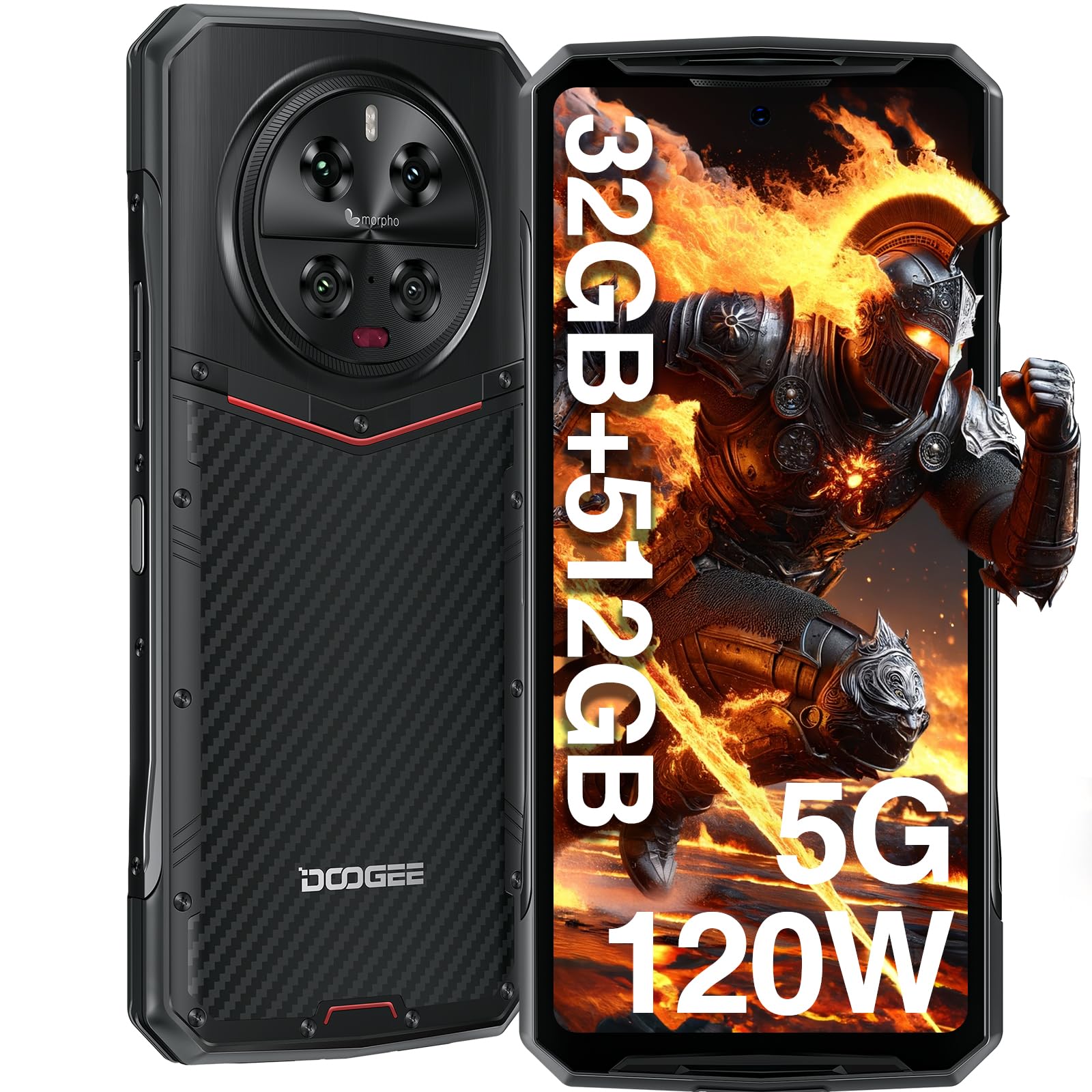 Doogee DK10 (Double Sim - 5G - NFC - 6.67'' - 512 Go, 12 Go RAM) Noir