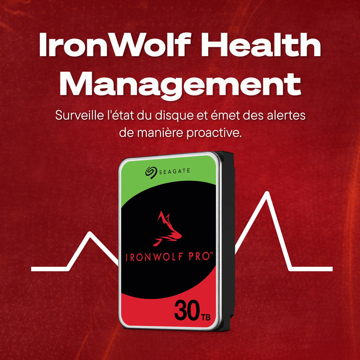 SEAGATE Ironwolf PRO Enterprise 30To 7200 tr/min 6 Gbit/s SATA 256 Mo de cache 8.9 cm 3.5 pouces 24h/24 et 7j/7 pour systèmes NAS