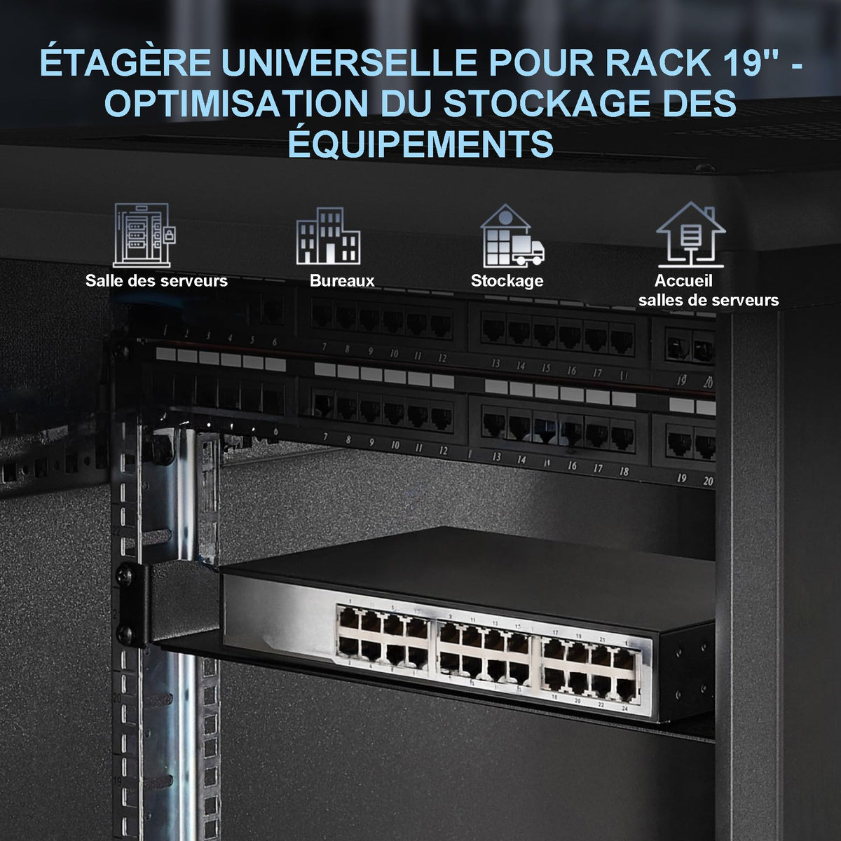 "Extralink SHELF 1U FOR WALL CABINETS 19\"" 250MMX1U BLACK Étagere"