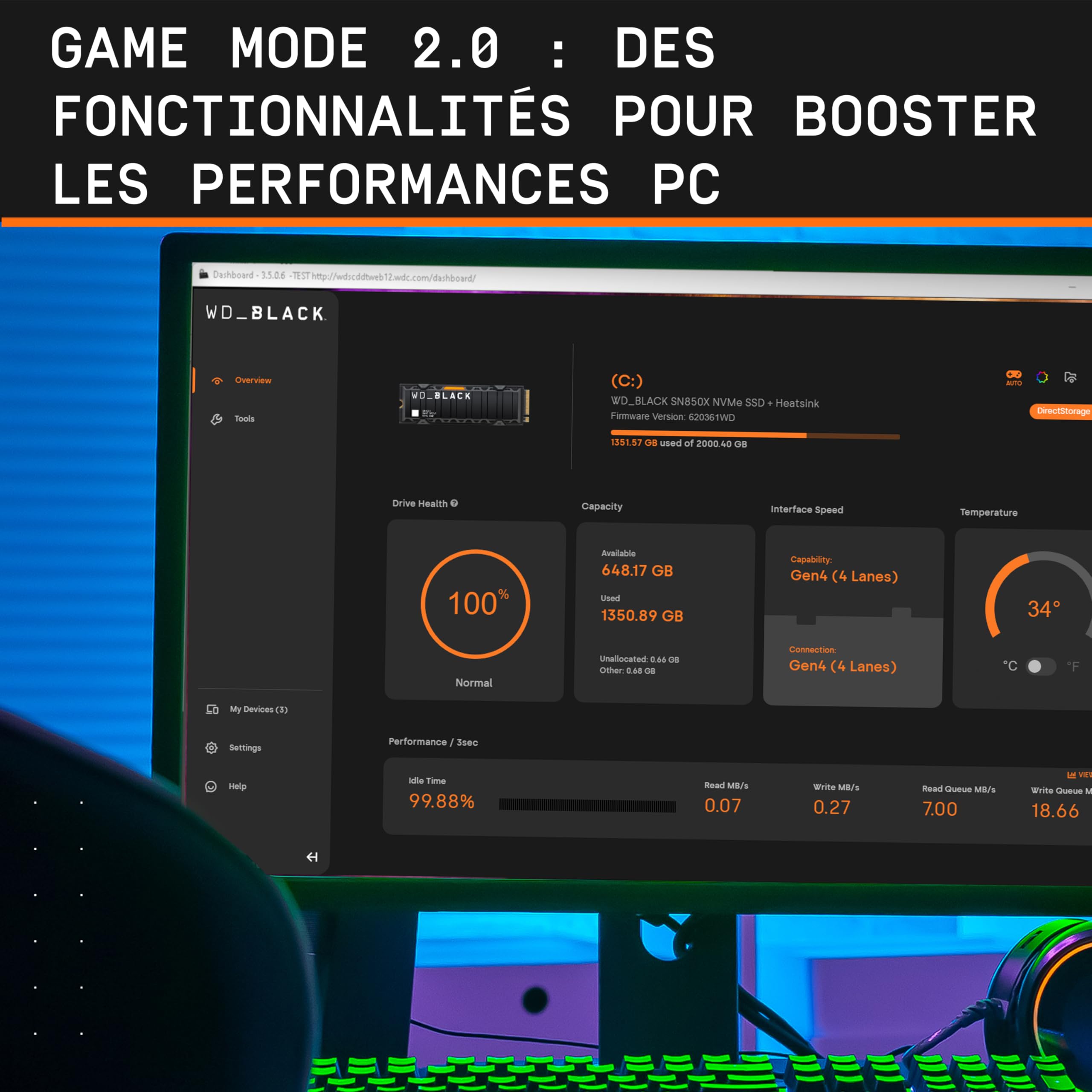 WD Black SSD SN850X Gaming NVMe 8To M.2 POWERED BY SANDISK