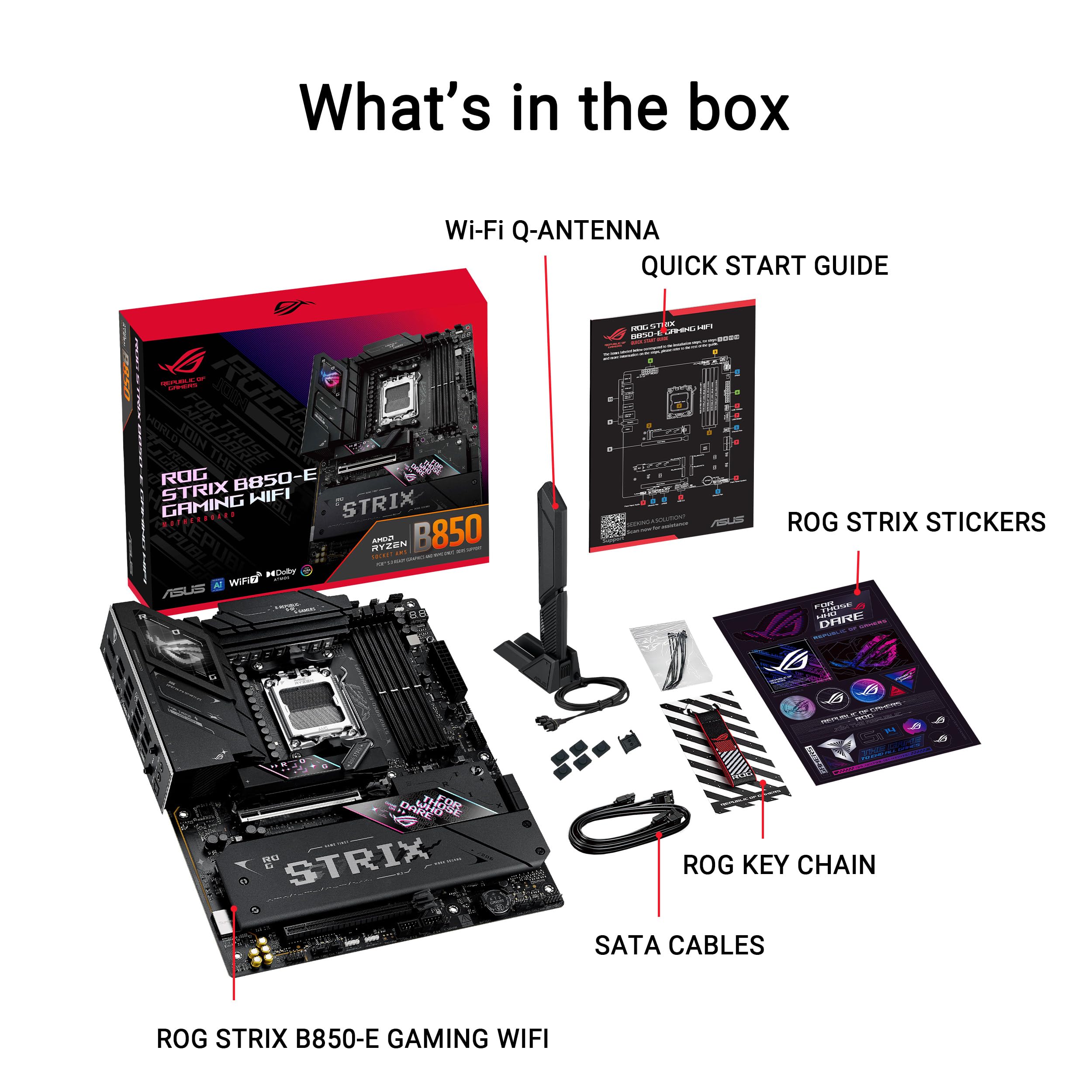 ASUS ROG STRIX B850-E GAMING WIFI AM5 DDR5 ATX MB 1xHDMI 1xDP 5xM.2 4xSATA