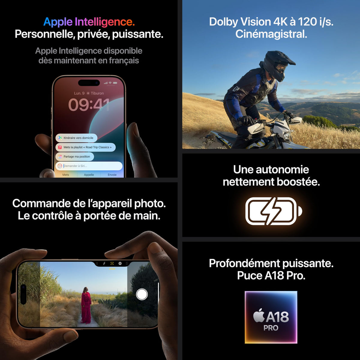 iPhone 16 Pro Max  (6.9" - 256 Go, 8 Go RAM) Noir