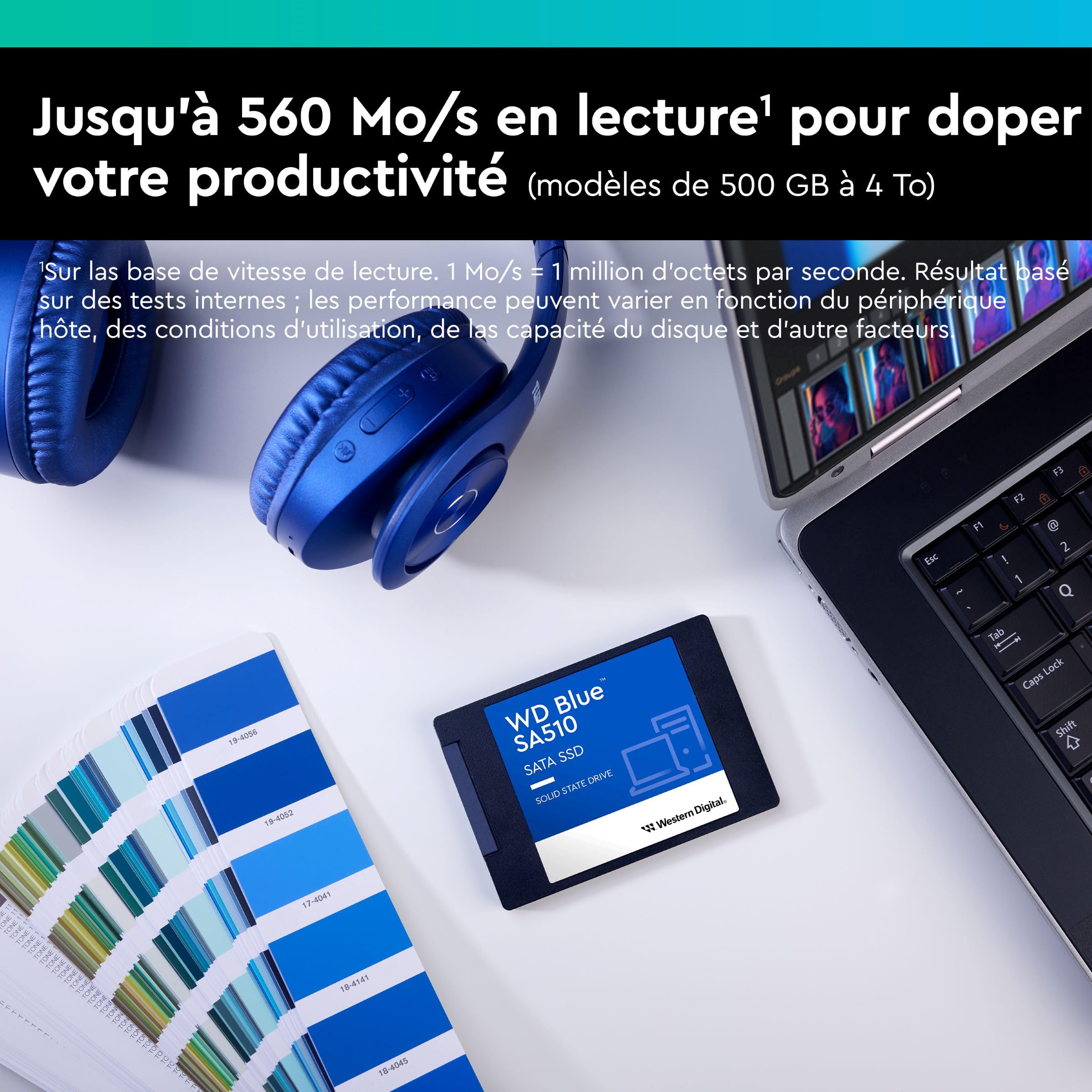 WD Blue SA510 SSD 2To SATA III 6Gb/s cased 2.5p 7mm internal single-packed POWERED BY SANDISK