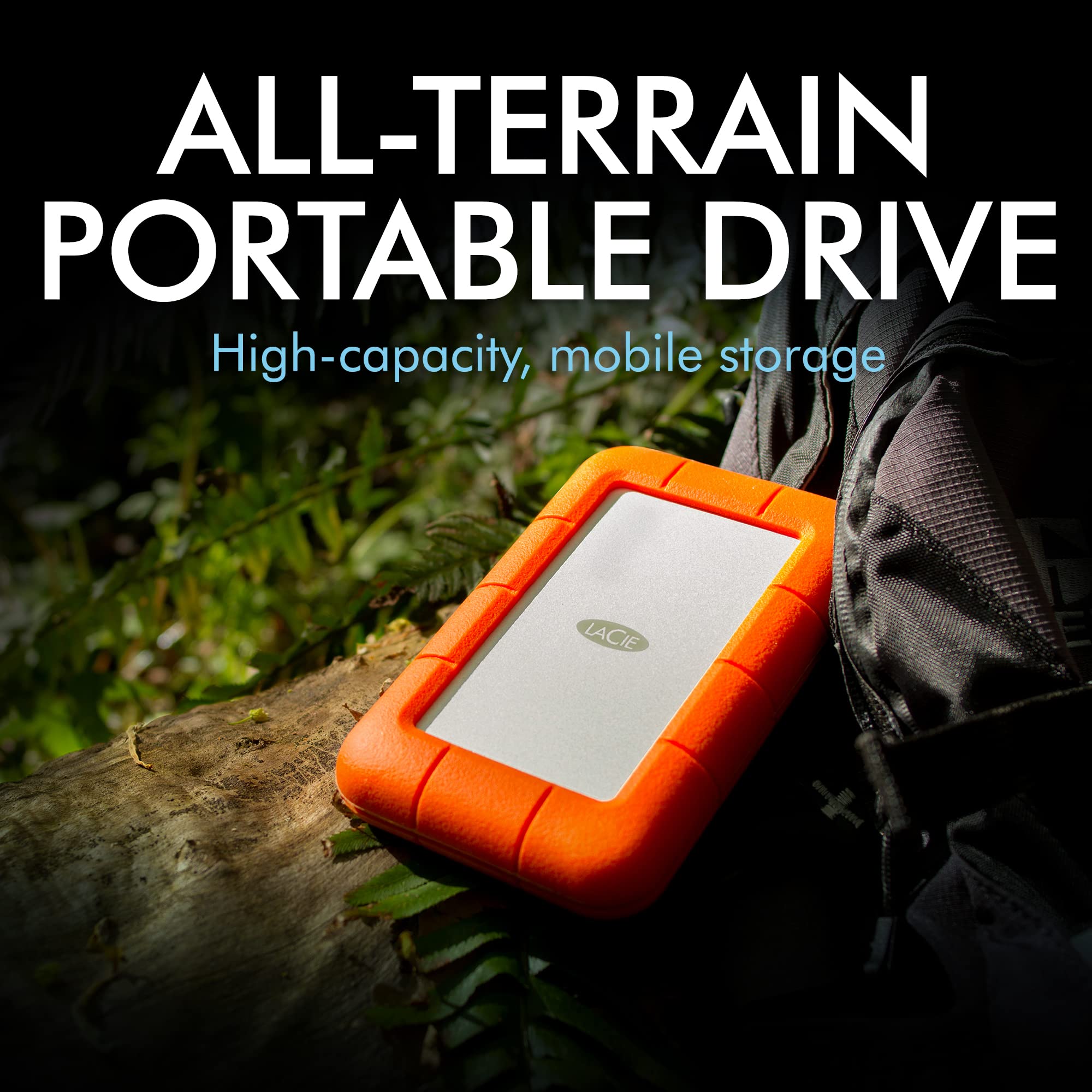 LACIE RUGGED 4To USB-C USB3.0 rÃ©sistant aux chutes. compressements et Ã  la pluie. utilisation tout terrain. orange