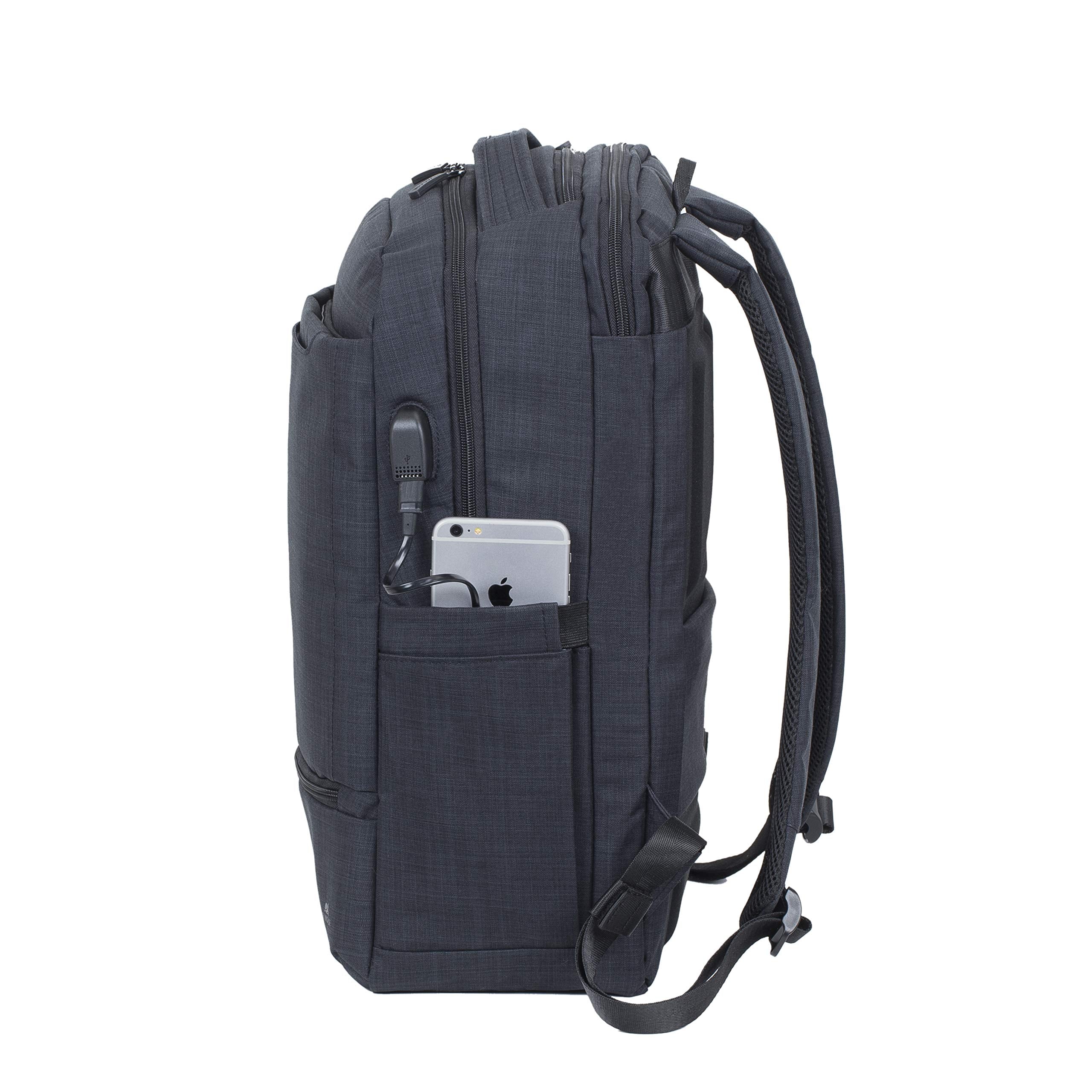 Sac à dos business  17,3", Port USB-A, Polyester ECO noir ch