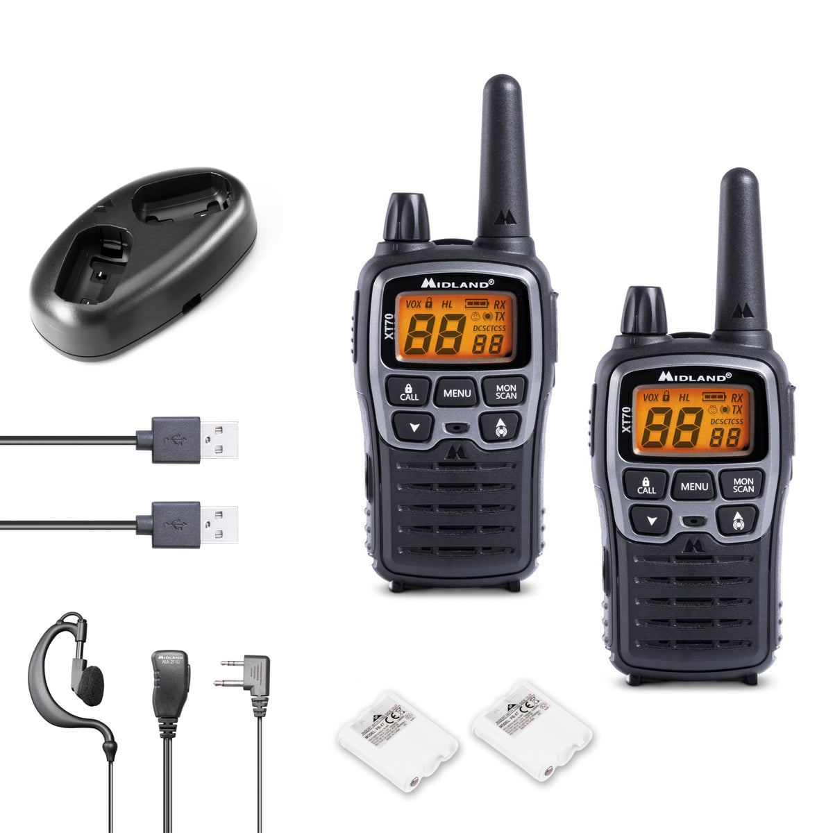MIDLAND XT70 PRO Hobby & Work Valise 2 talkies walkies + acc