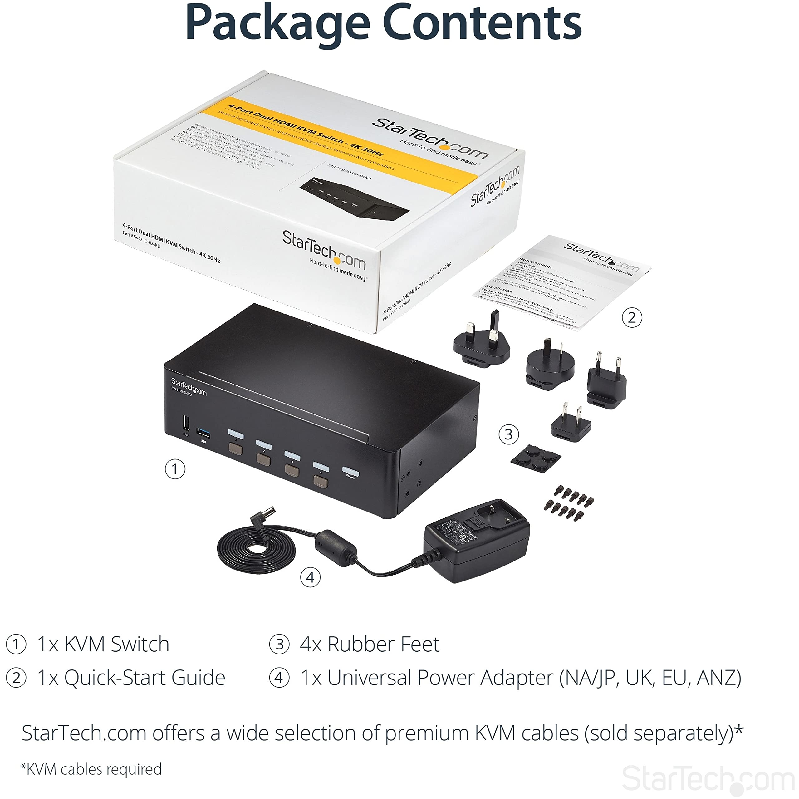 KVM Switch/USB Hub4 Dual Monitor Display