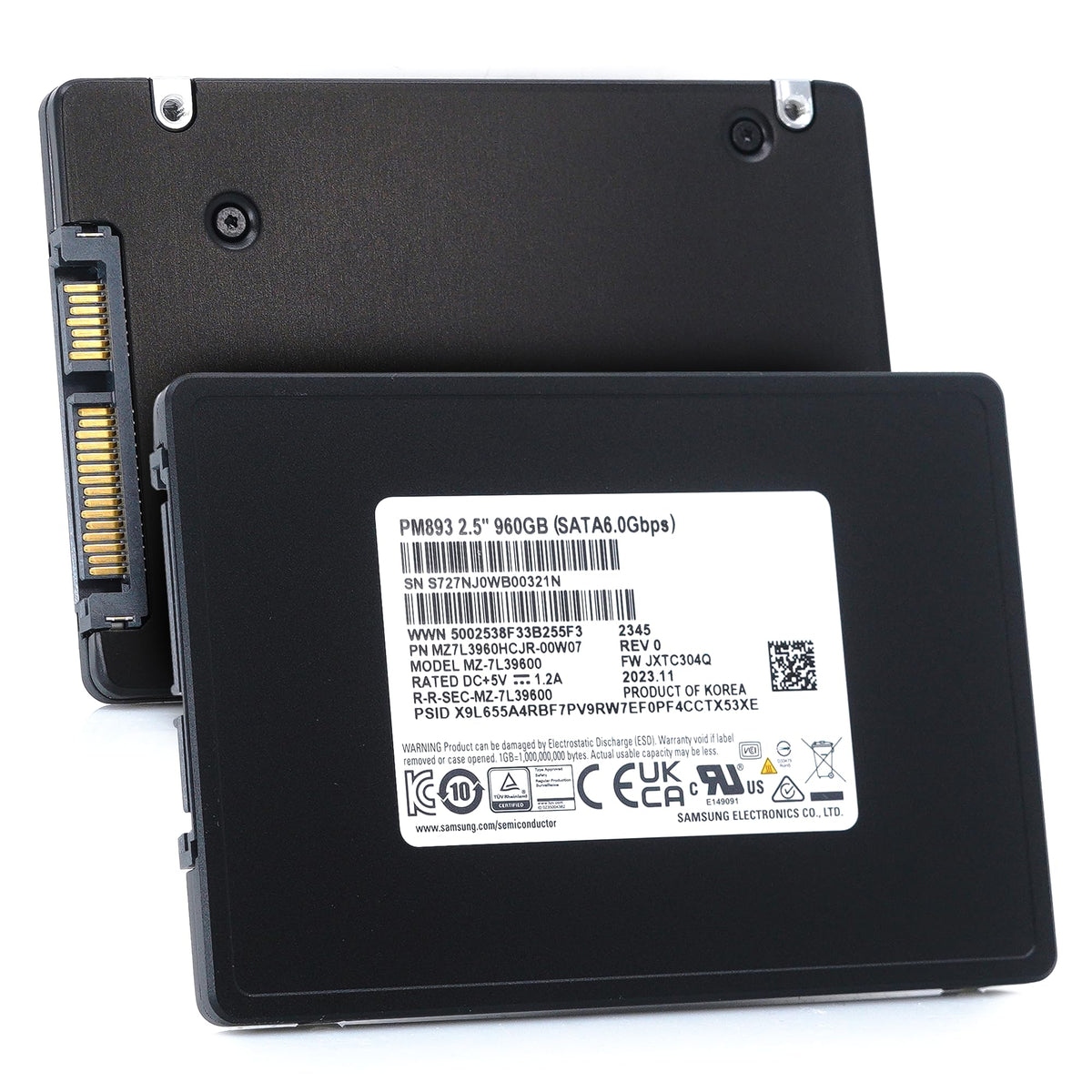 Samsung SSD PM893 960GB SATA 2.5 DWPD 1 MZ7L3960HCJR-00A07