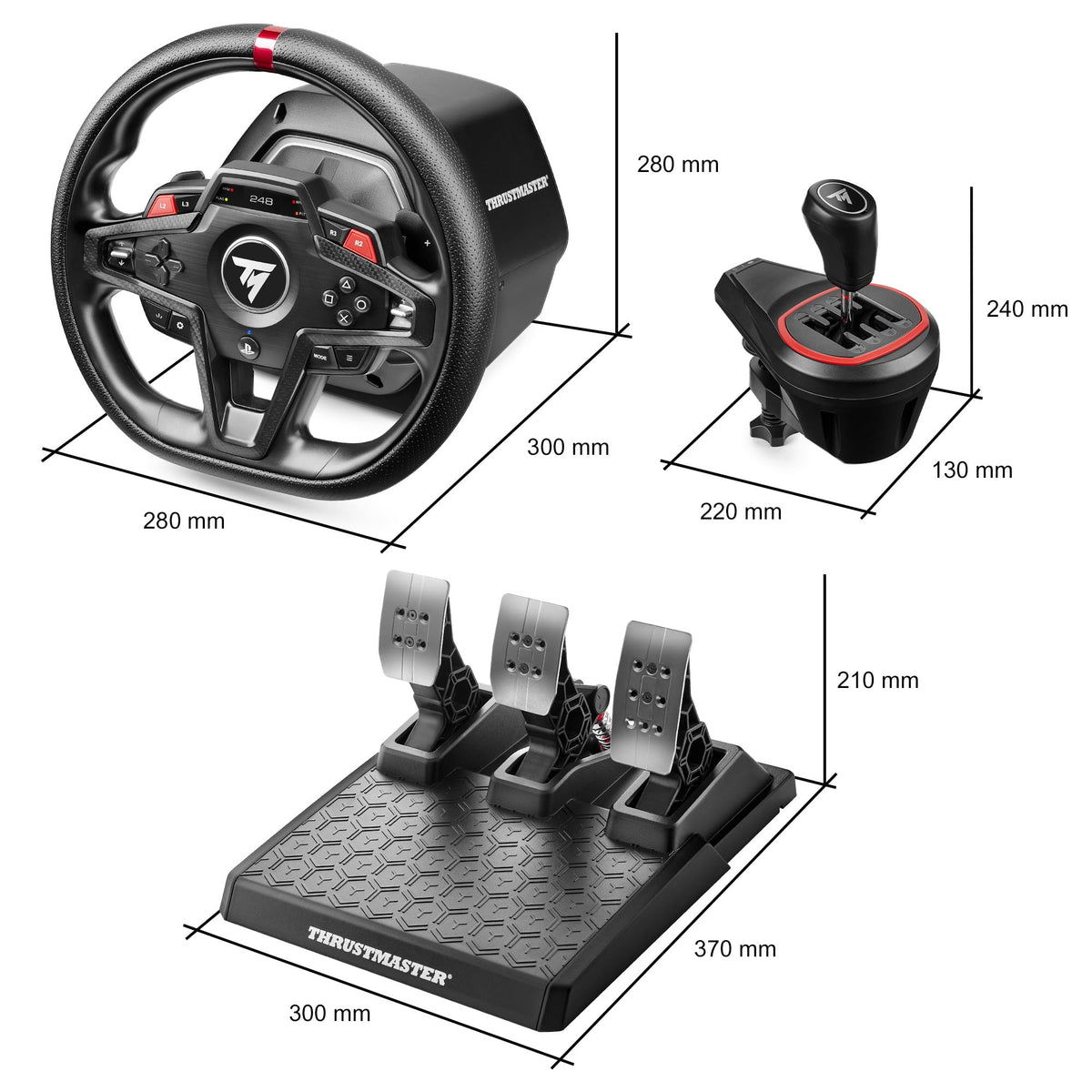 THRUSTMASTER T248R shifter pack  - Volant T248R +  Levier de vitesse TH8S  + péd