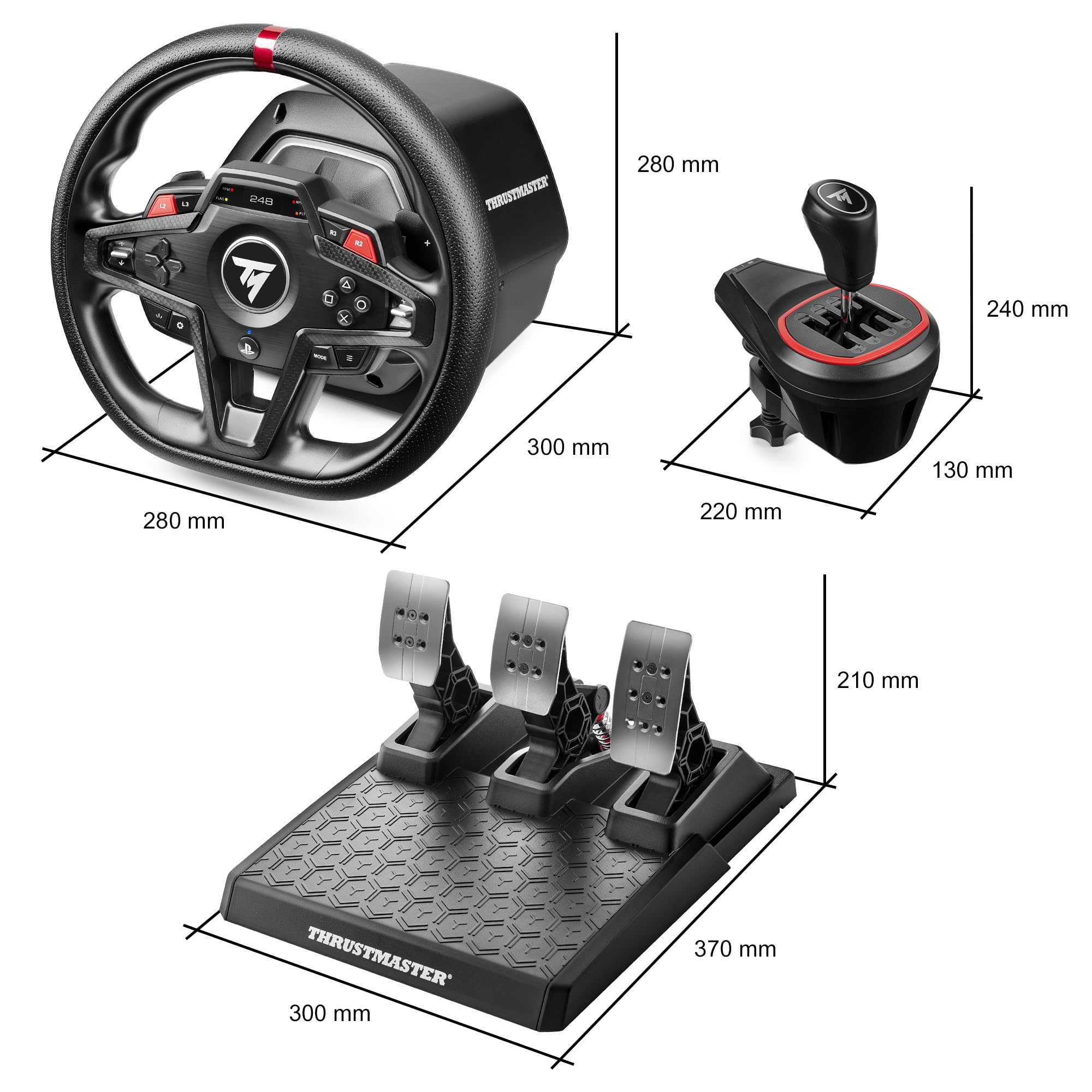 THRUSTMASTER T248R shifter pack  - Volant T248R +  Levier de vitesse TH8S  + péd