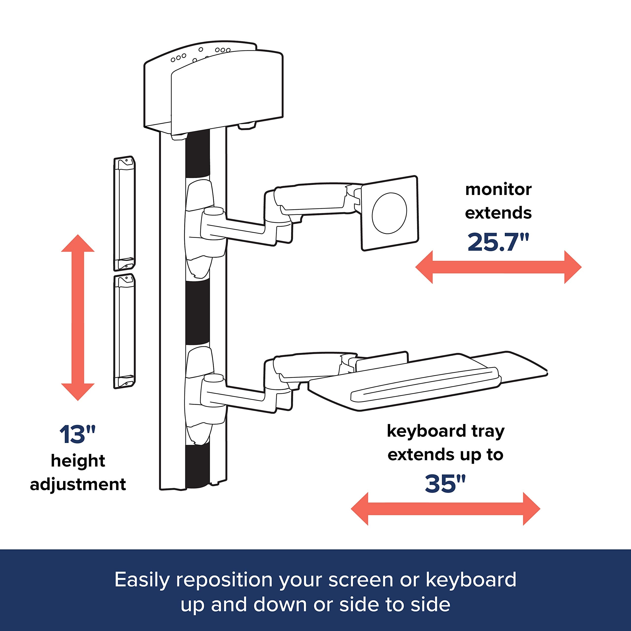 45-247-026/LX Wall Mount System Silver