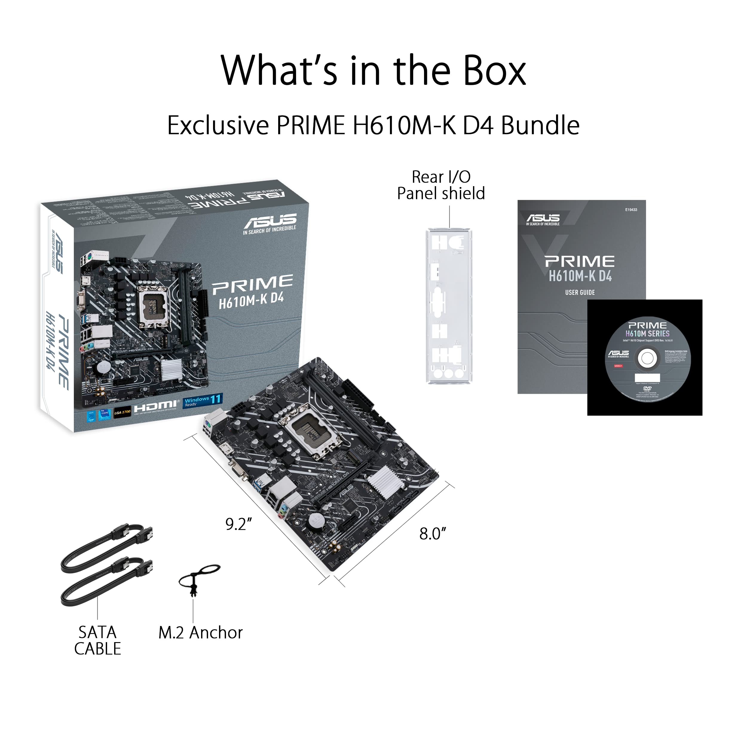 ASUS PRIME H610M-K D4 LGA1700 DDR4 mATX MB