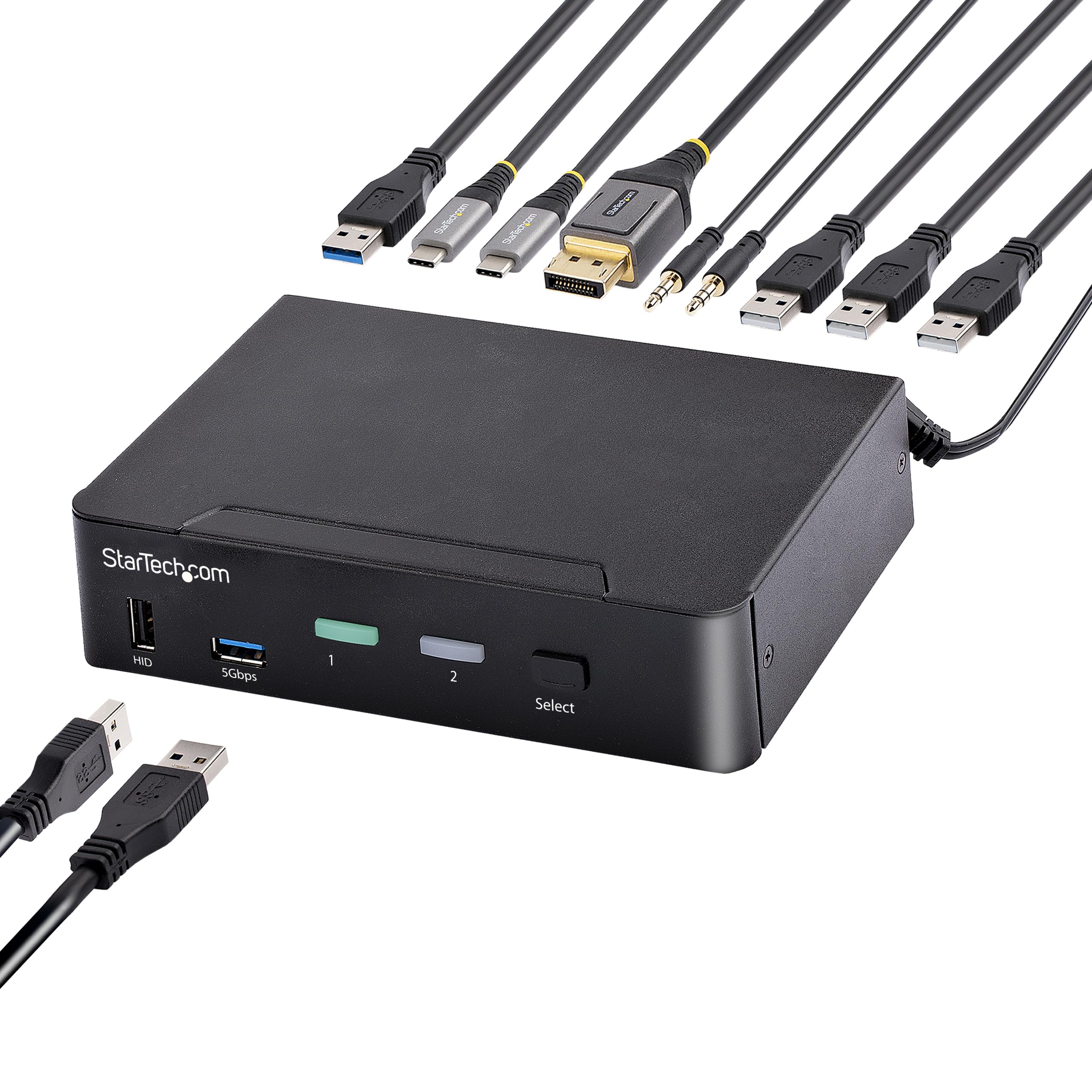 2-Port USB-C KVM Switch 4K DisplayPort