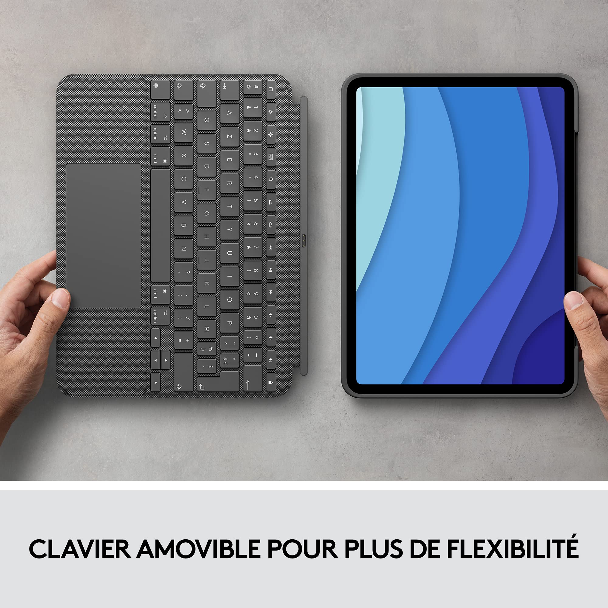 LOGITECH COMBO TOUCH - GREY - CENTRAL (FR)