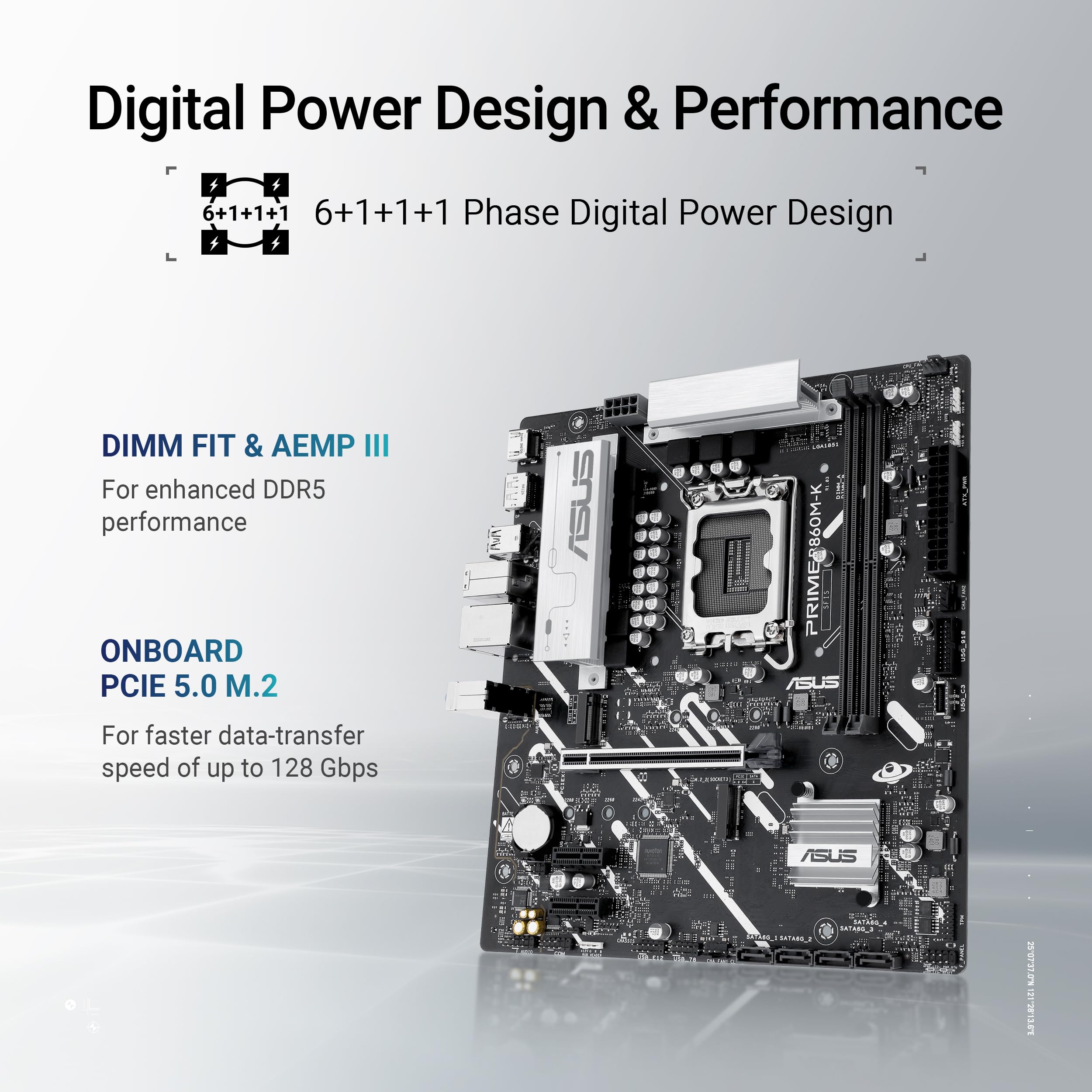 ASUS PRIME B860M-K LGA1851 DDR5 mATX MB 1xHDMI 1xDP 2xM.2 4xSATA