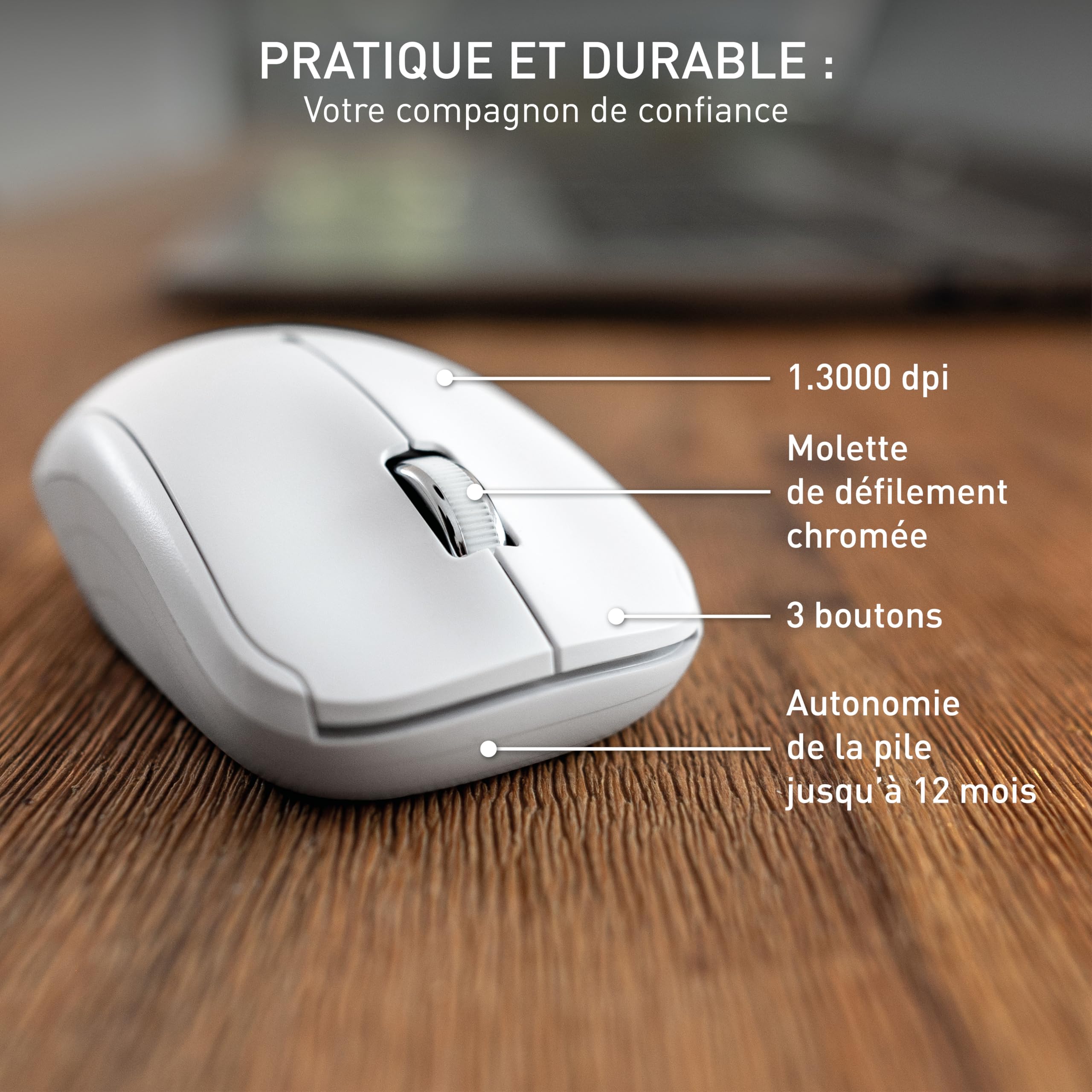 CHERRY Souris MW 2200 sans fil blanche