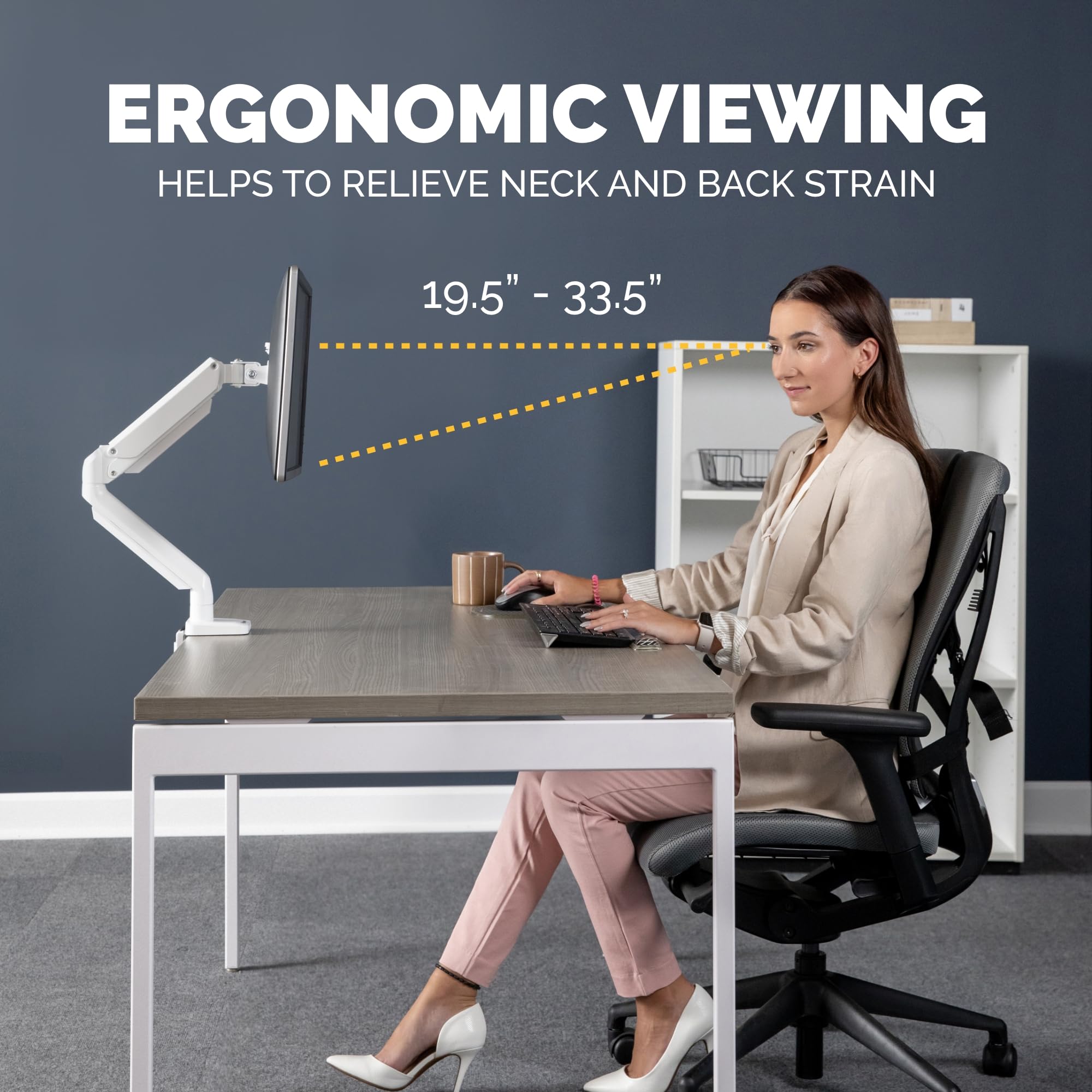 FELLOWES Bras Porte-Ecran Simple Blanc Platinum Series