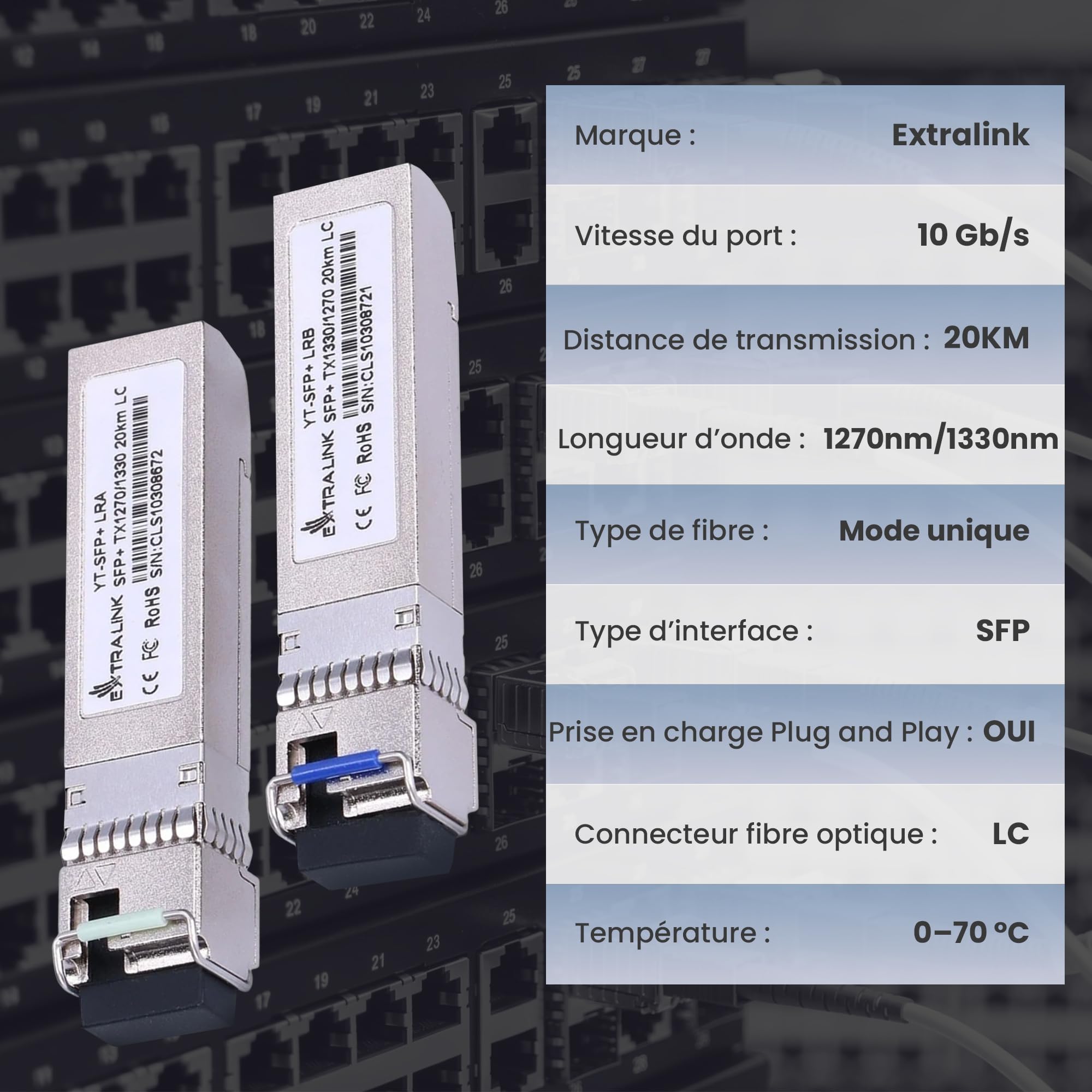 Extralink EX.6211 module émetteur-récepteur de réseau Fibre optique 10000 Mbit/s