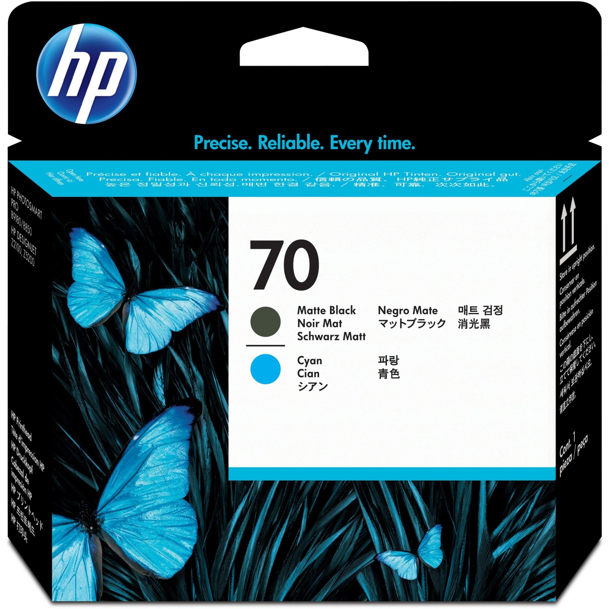 HP 70 original printhead C9404A matte black and cyan standard capacity 1-pack