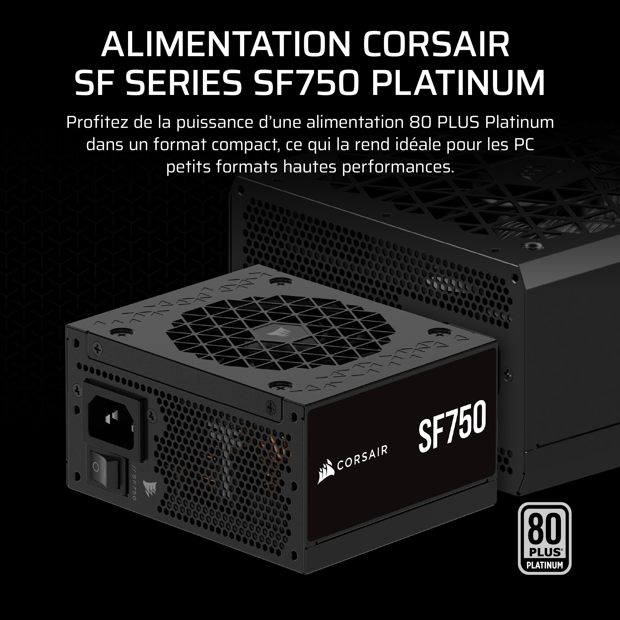 Alimentation Corsair SF Series CP-9020284-EU 750 W 24 broches ATX SFX Noir