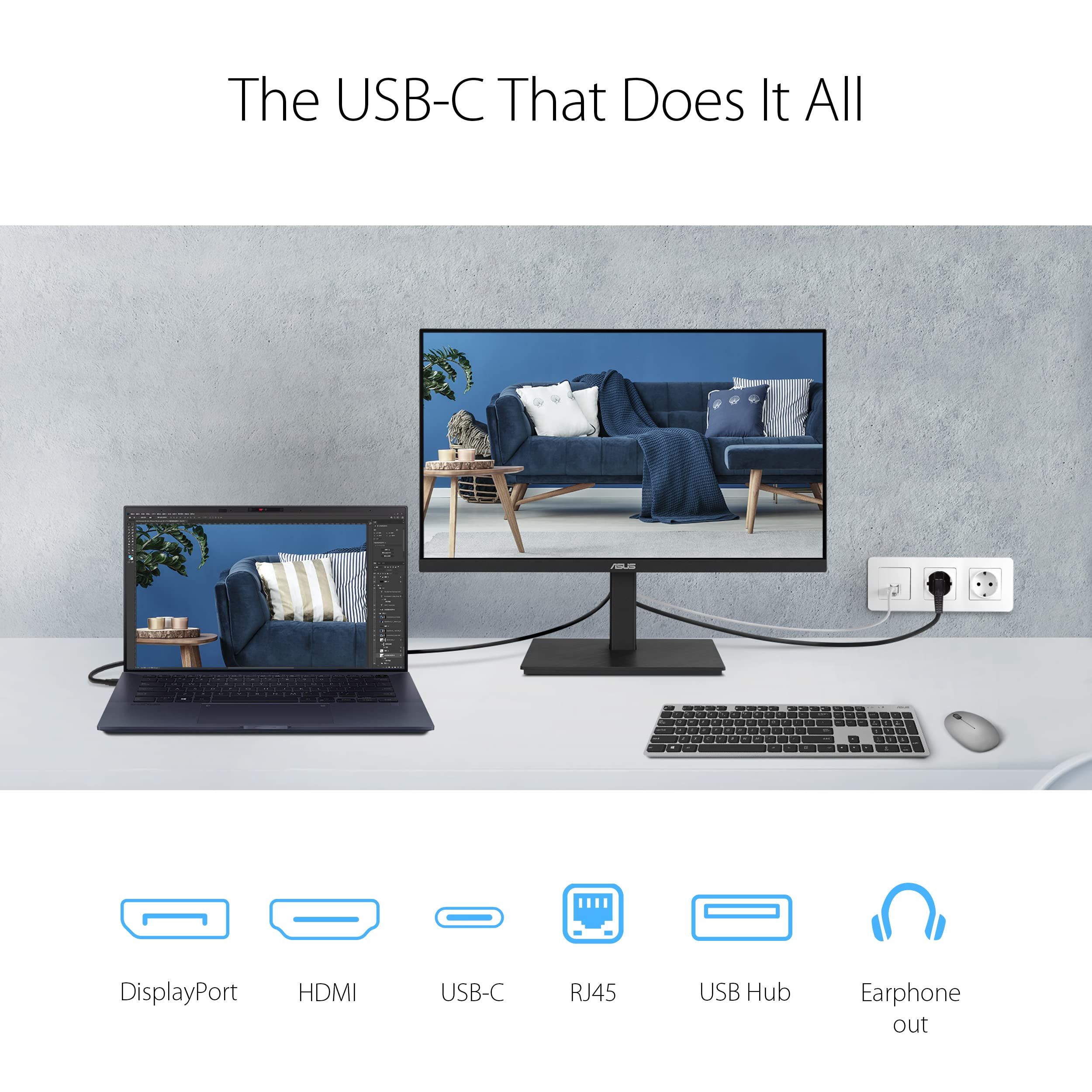 ASUS VA27ECPSN 27p Desktop IPS FHD 5ms 75Hz 300cd/m2 3-year warranty Exchange on site D+1