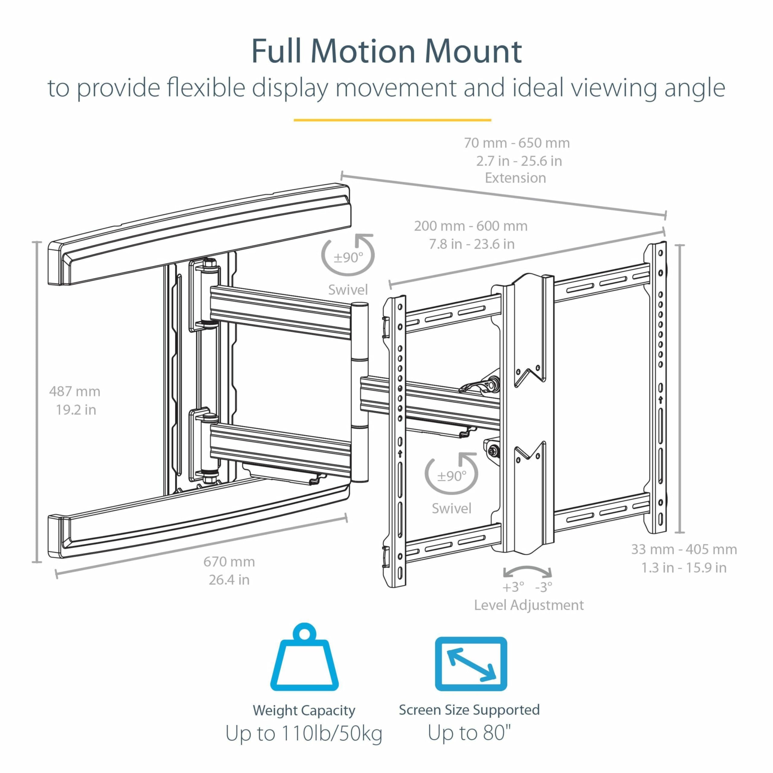 TV Wall Mount - For up to 80" Displays